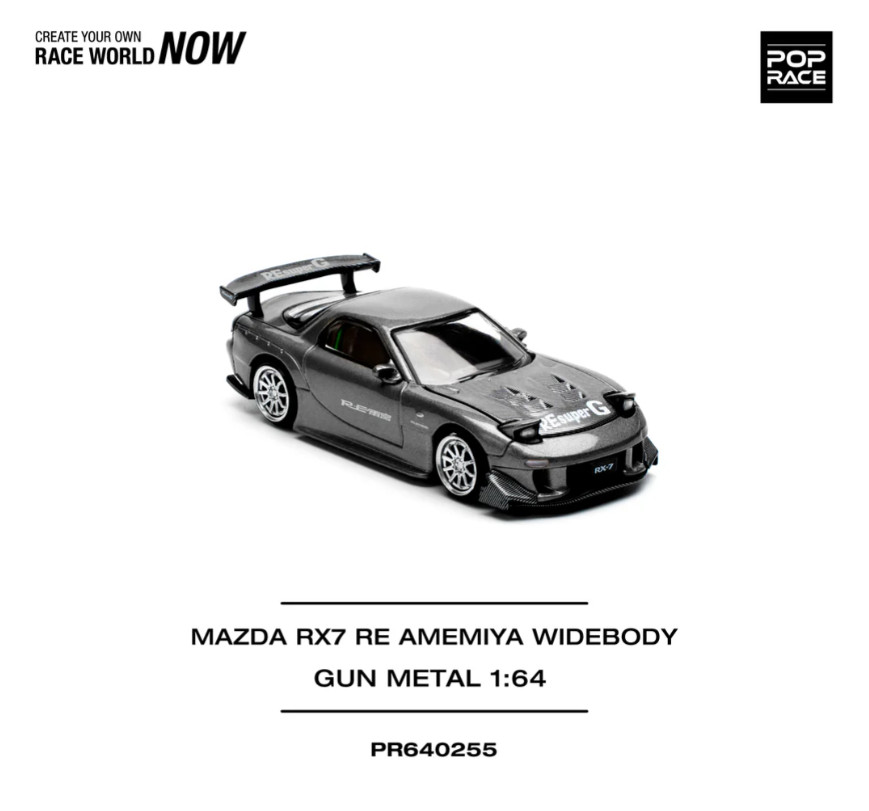 Pop Race Mazda RX7 RE-AMEMIYA Gun Metal 640255 1/64