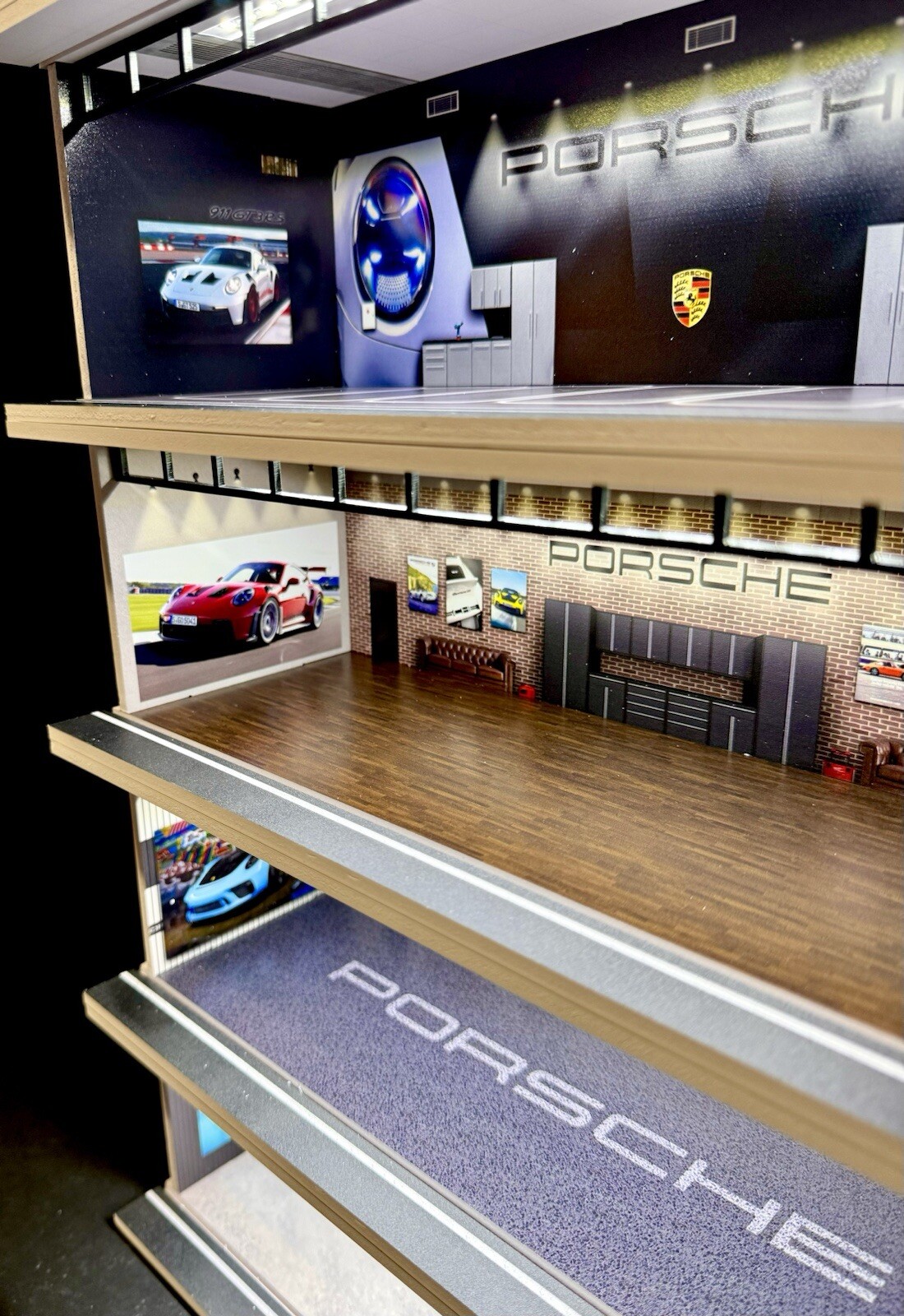 The Ultimate Porsche Diorama! For Hot Wheels 1:64 Models LED Lighting 5 LEVELS!