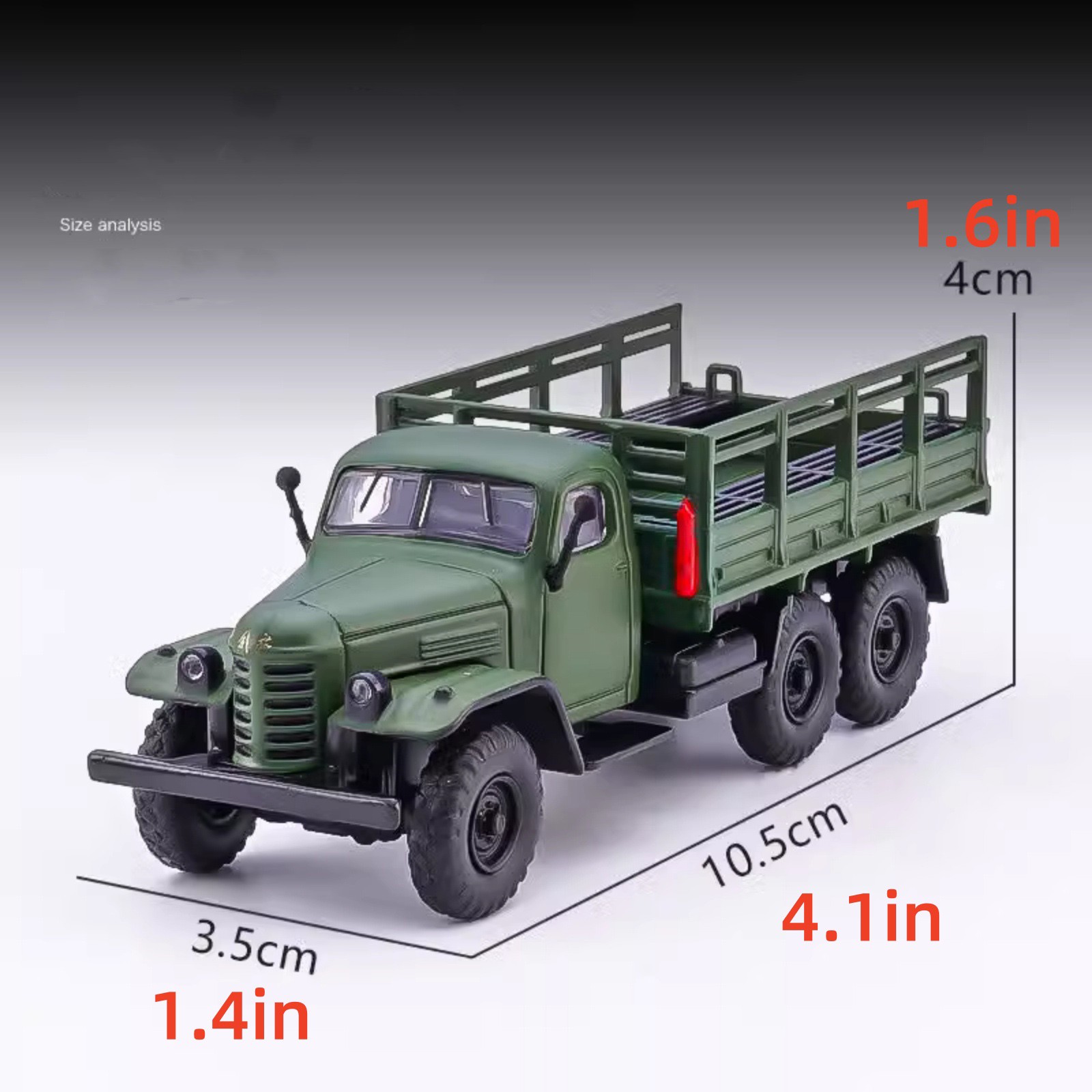 1/64 Scale Diecast Alloy China Jiefang Military Army CA30 Truck Model Toy Gift