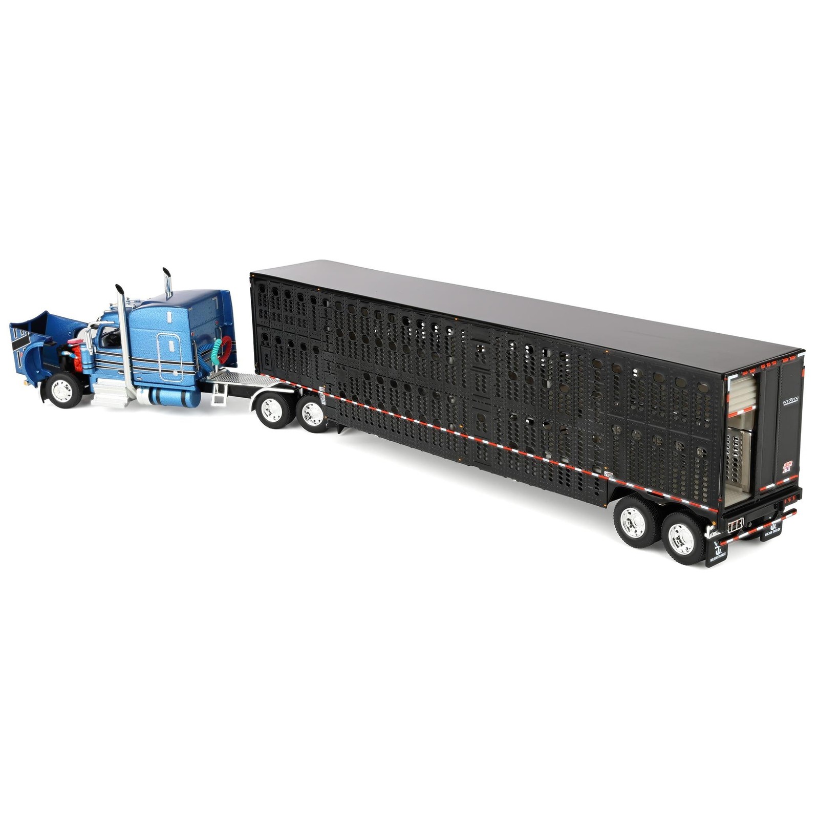 DCP 1/64 Peterbilt 589 MidRoof Truck Wilson Silverstar Livestock Trailer 60-2172