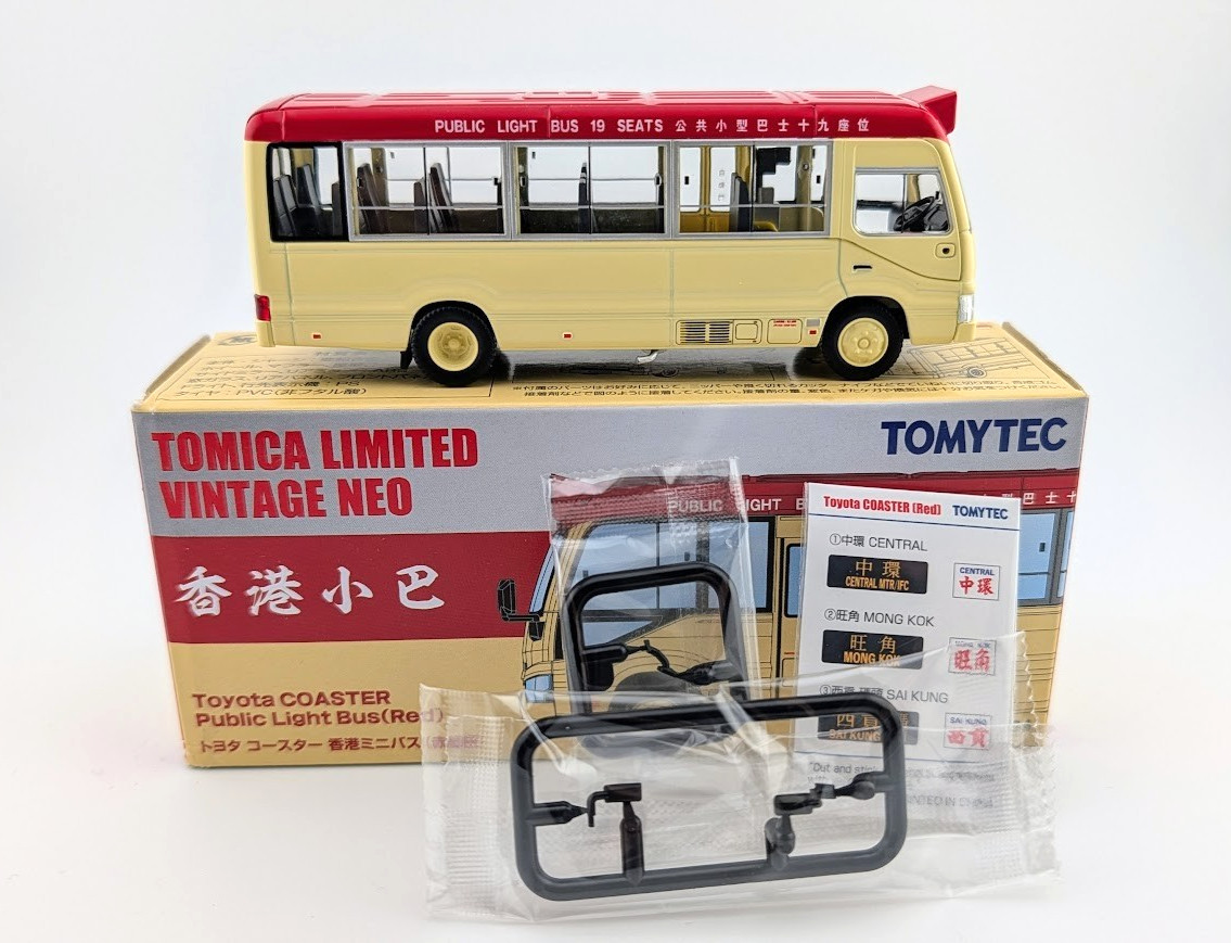 Tomica Limited Vintage Toyota Coaster Hong Kong Public Light Bus Red Diecast Car