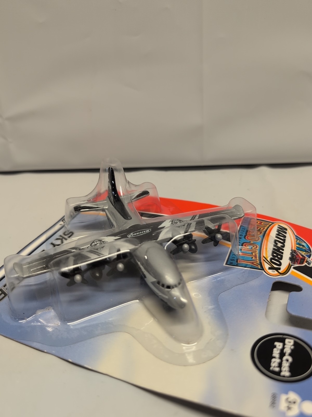 Matchbox 2002 Hero City Sky Busters Transport Plane Silver/ Black NIP 2002 VTG