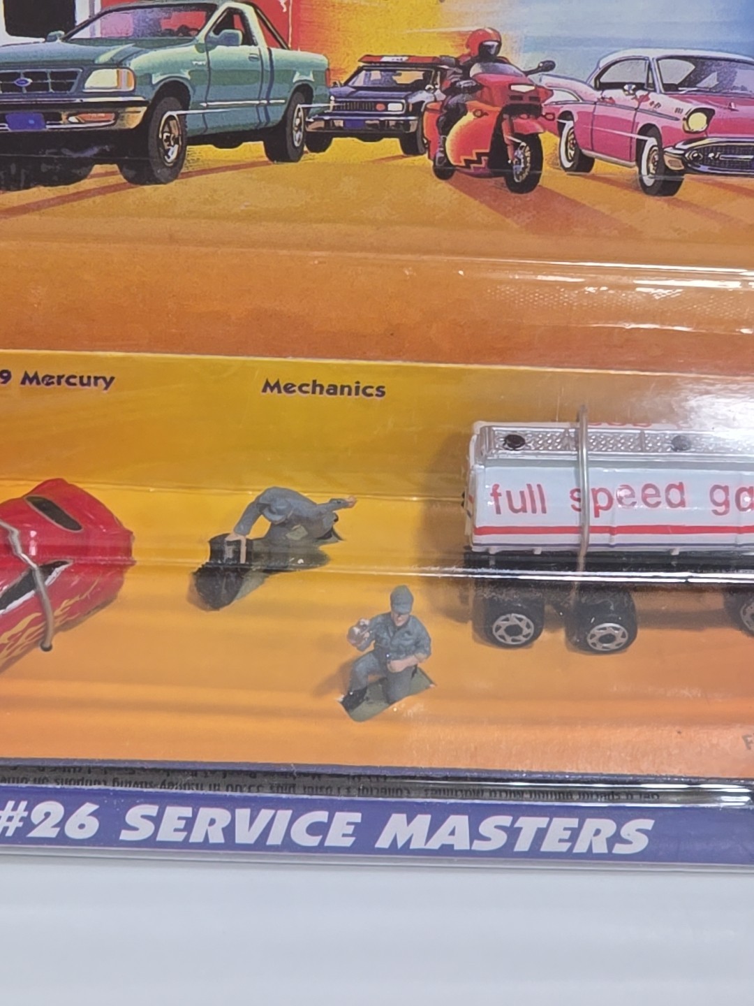 1997 Galoob Micro Machines #26 Service Masters Tow Truck Gas Tanker ’49 Mercury