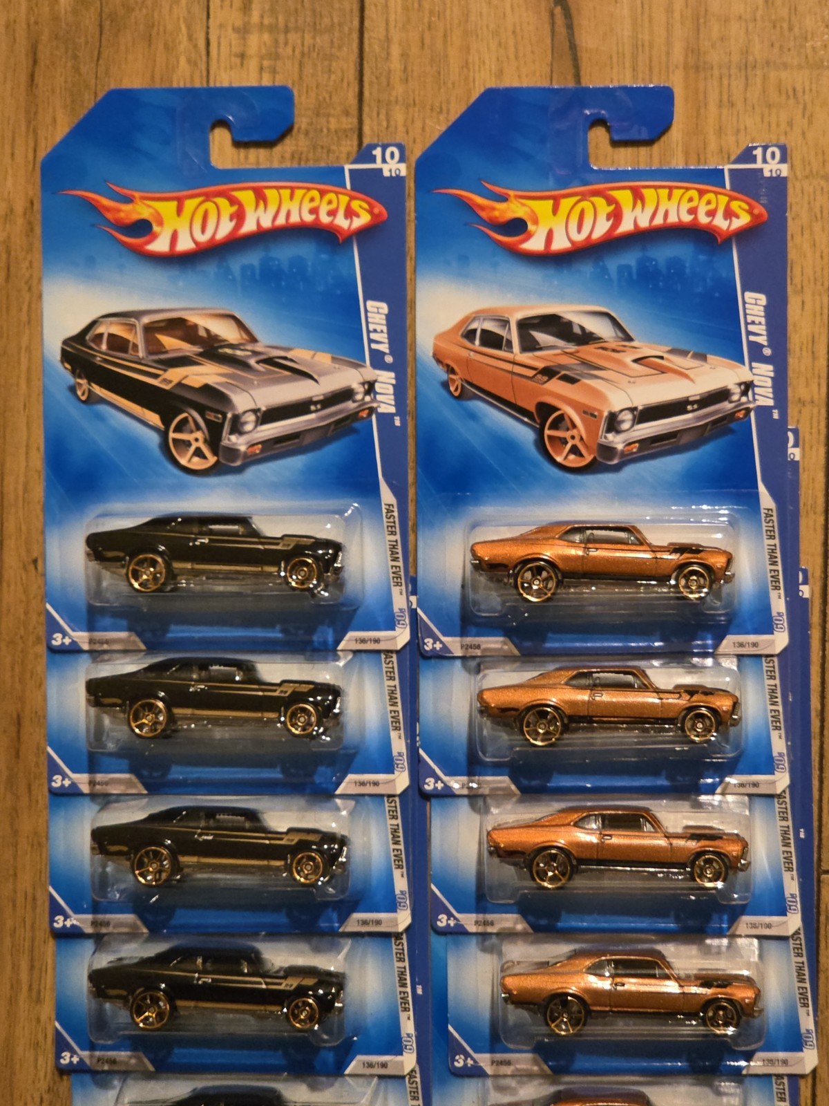 2009 Hot Wheels Lot Of 10 Chevy Nova Faster Than Ever Black & Copper