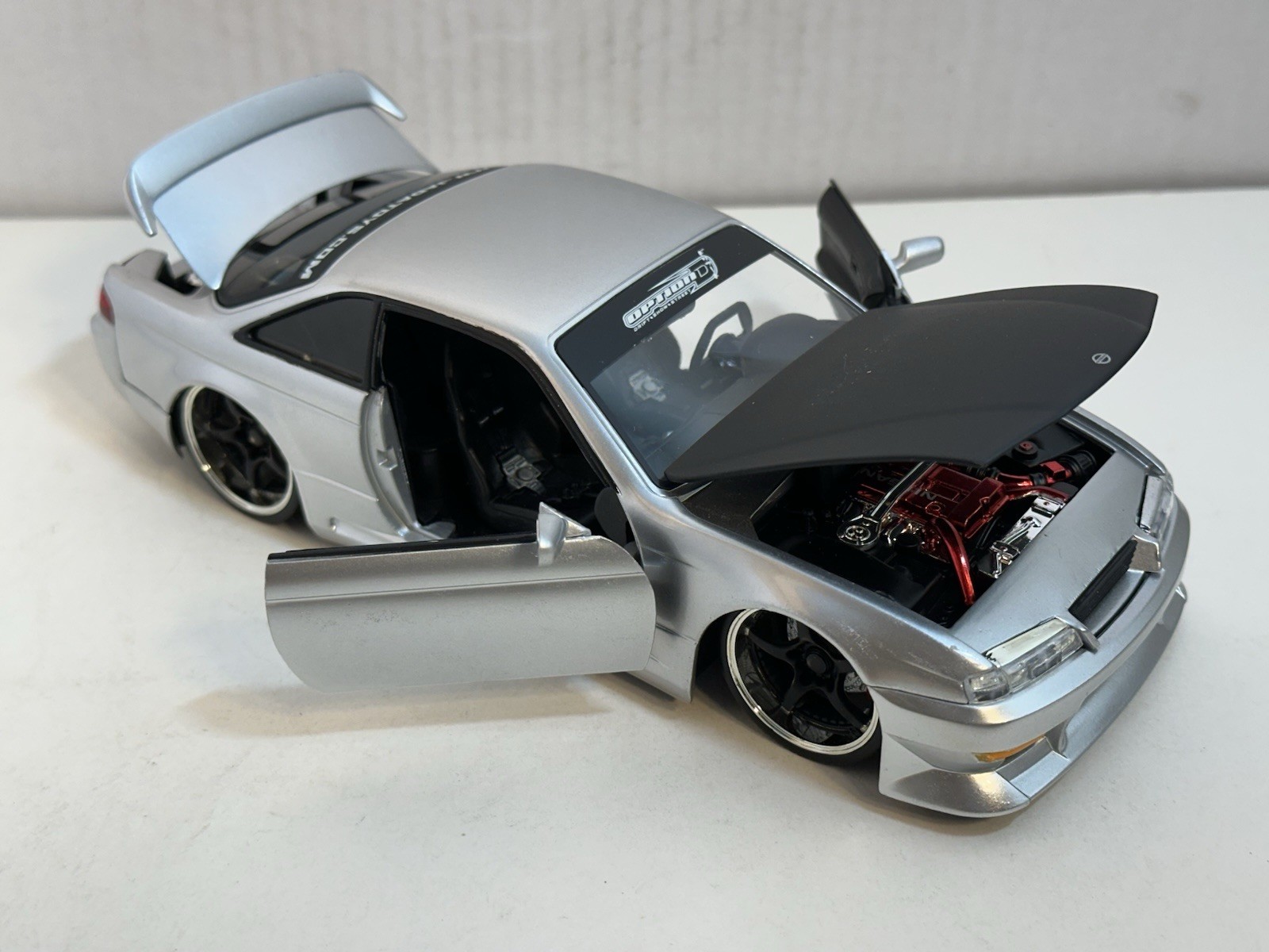 JADA OPTION D 1998 NISSAN 240SX (S-14) SILVER 1:24 DIECAST MODEL CAR NEW NO BOX