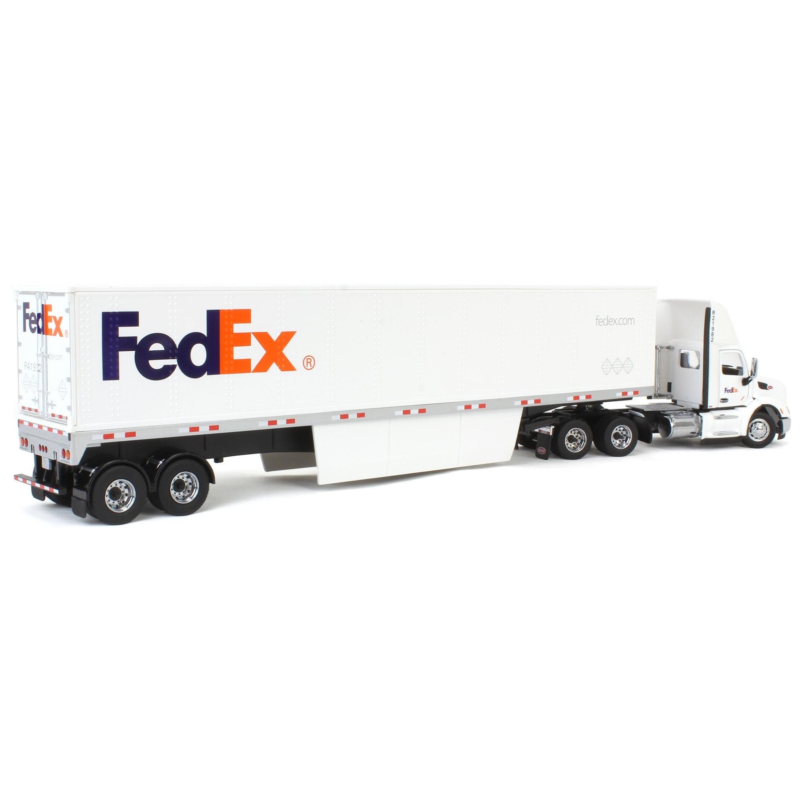 Diecast Masters 1/50 FedEx Peterbilt 579 Day Cab Tandem Axle Cargo Trailer 65160