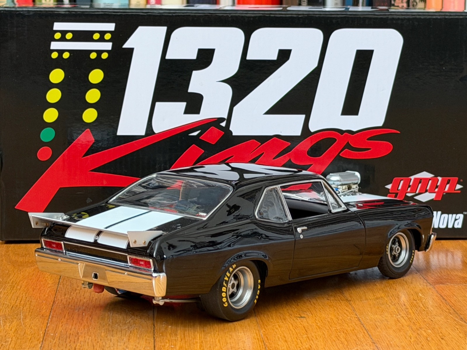 GMP 1320 Kings 1970 Chevy Nova Diecast Model Street Rod Black 1/18 pro street