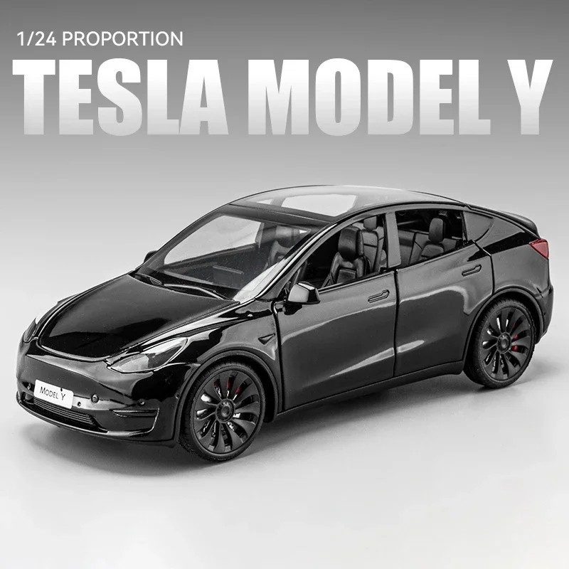 1:24 Tesla Model 3 Model Y Alloy Car Model Diecast Metal Toy Vehicles Car Model