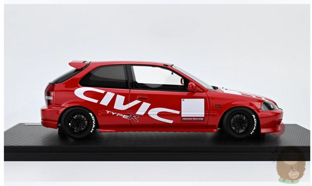 IG 1/18 Honda CIVIC EK9 Type R Resin Model Car Diecast Hobby Ornaments Gifts Red