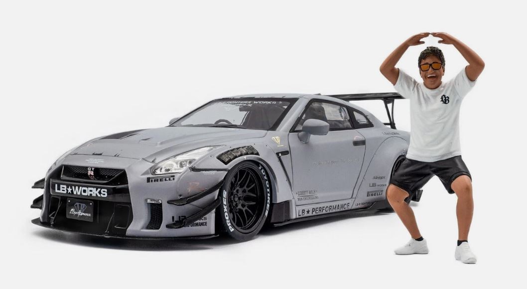 SOLIDO,2024 Nissan GT-R Grey with Liberty Walk Body Kit 2.0, 1/18, SOL1805821