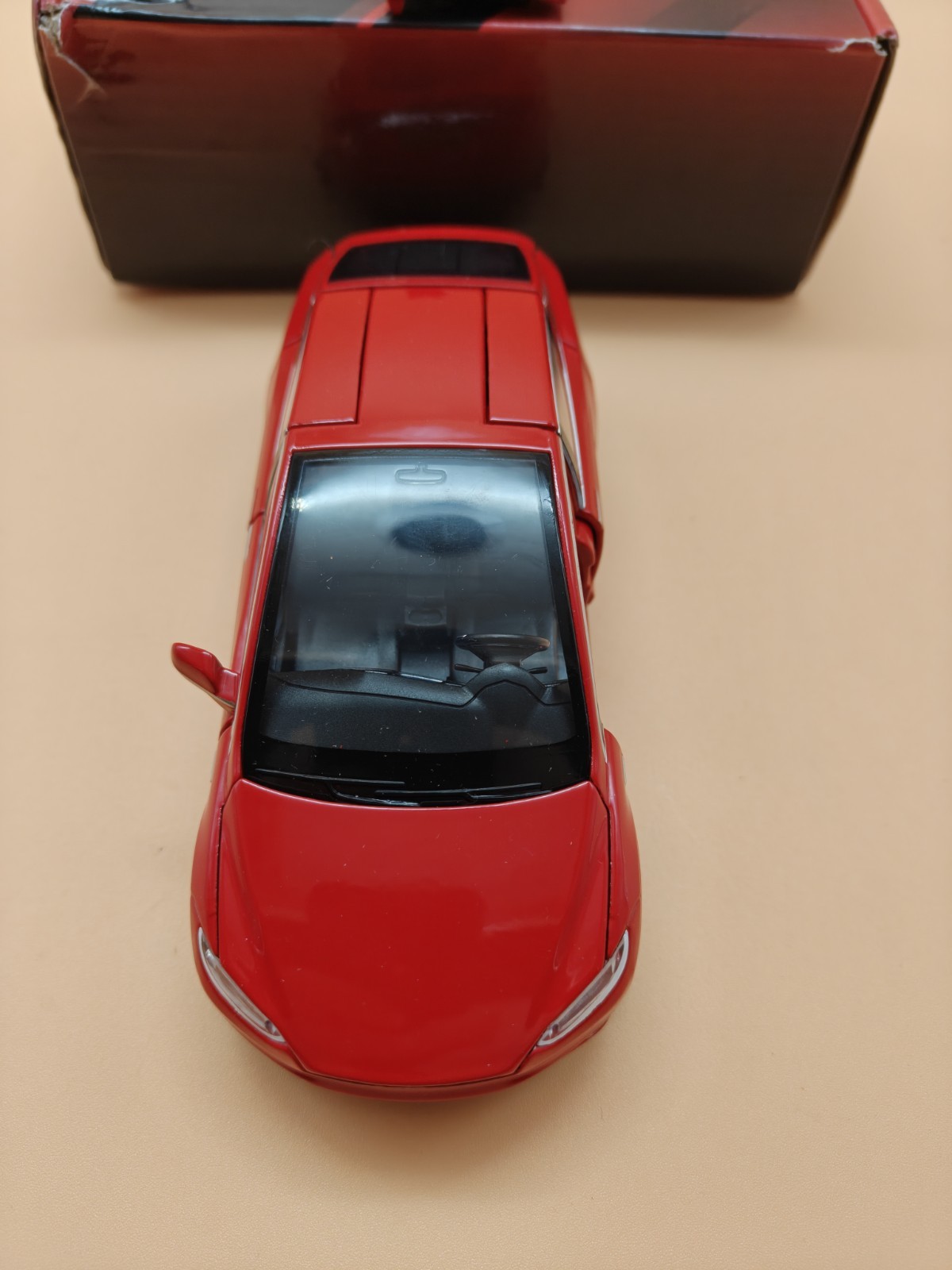 MSZ Tesla Model X Red Diecast Car 1:32 Scale Metal Pull Back Toy Read