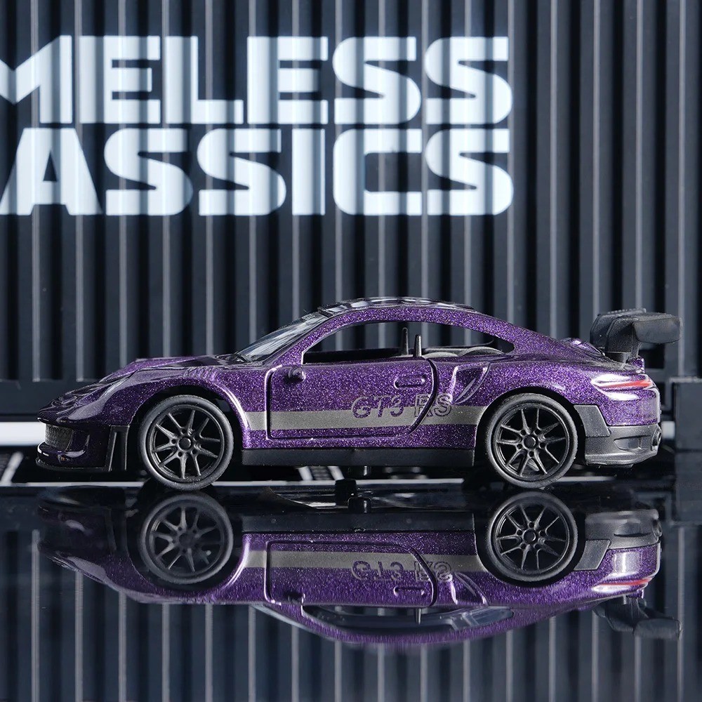 GT3 RS Diecast Model Car 11cm Purple Alloy Supercar Collectible Decor