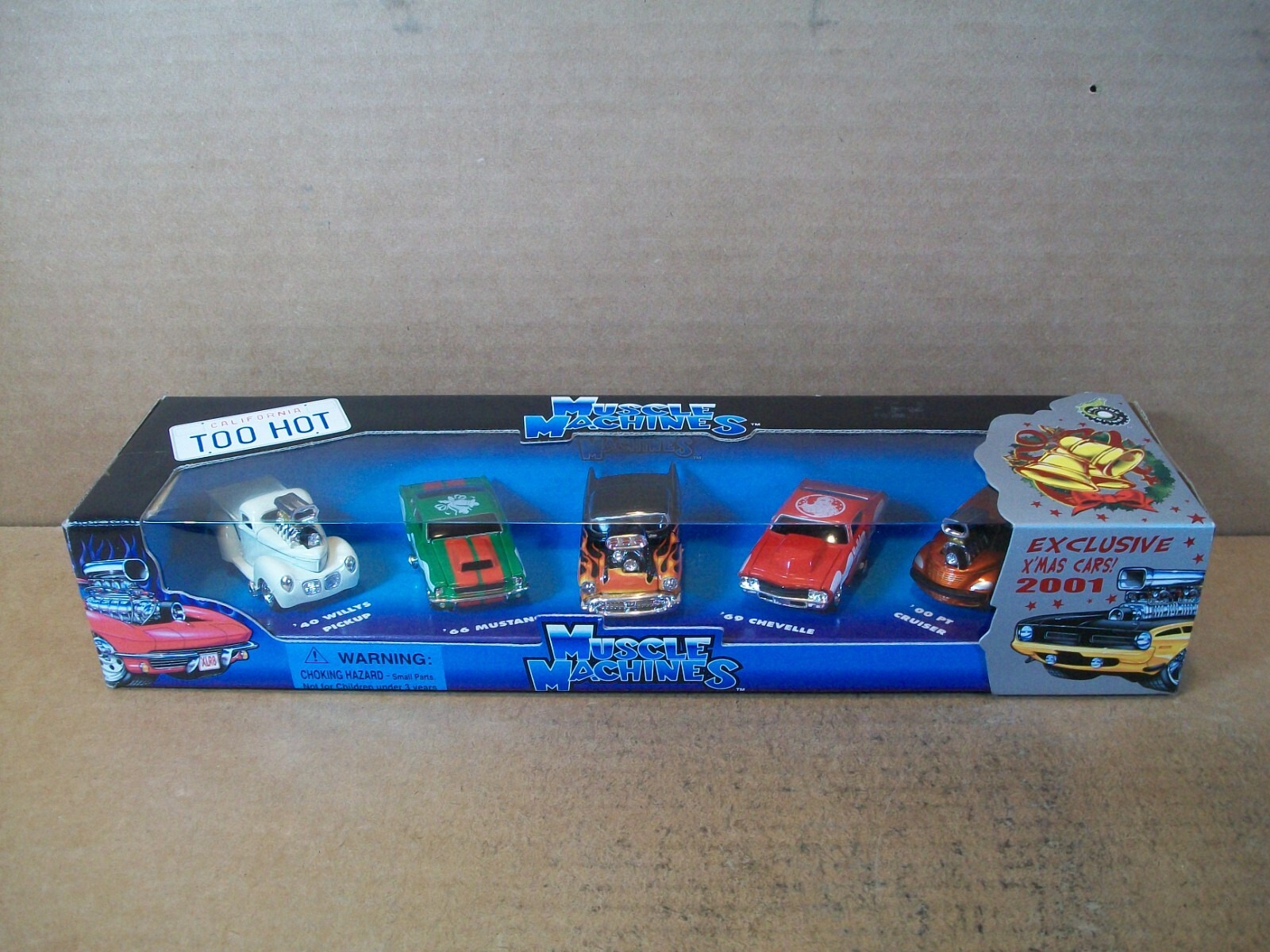 2001 Muscle Machines ~ California Too Hot ~ 5 Pack ~ 1:64 ~ Exclusive Xmas Cars