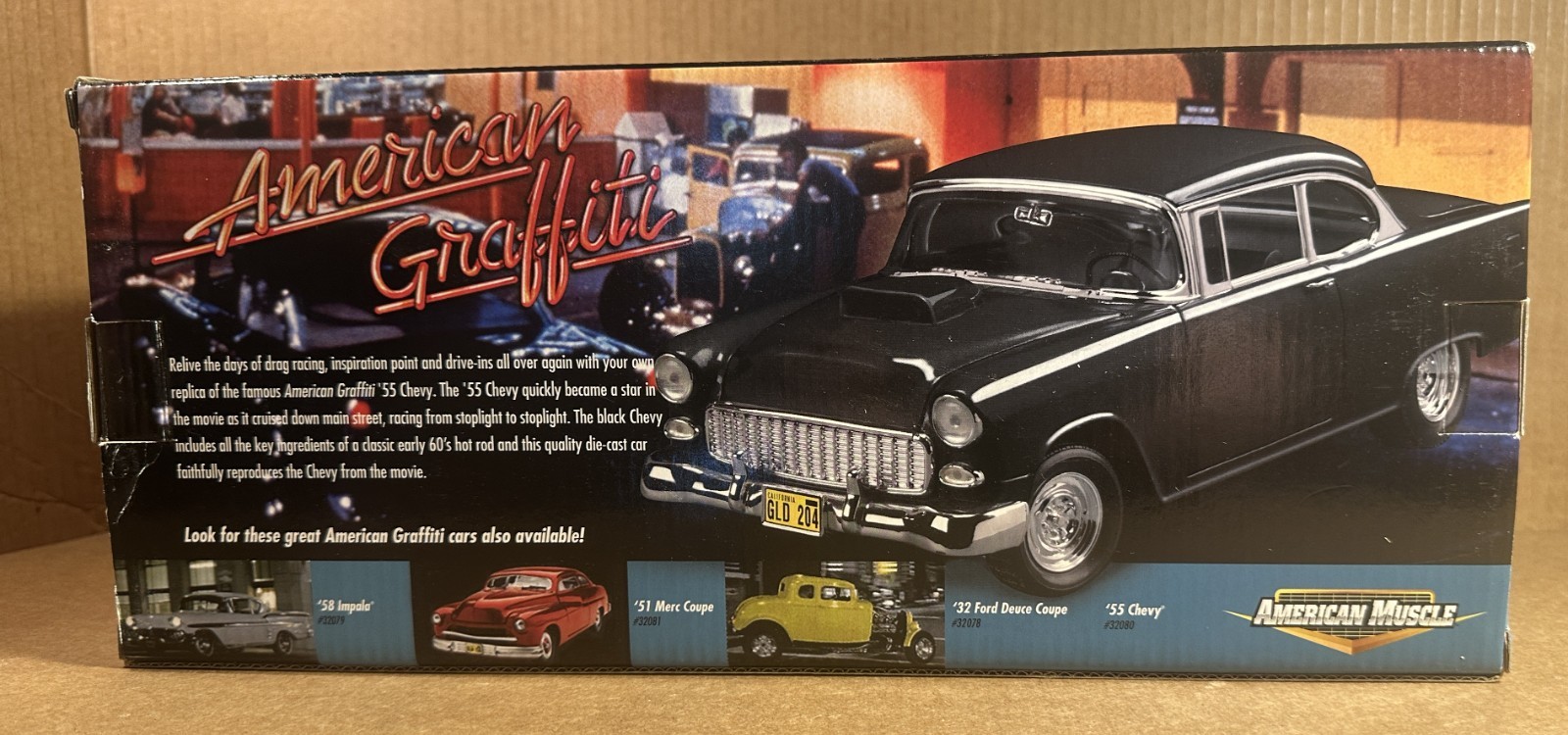 ERTL 1/18 1955 Chevrolet Hot Rod Coupe, Black, From American Graffiti Movie