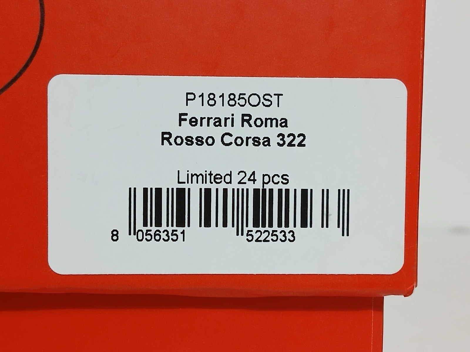 BBR 1/18 Ferrari Roma Red Rosso Corsa 322 LE 24 pcs(P18185OST)