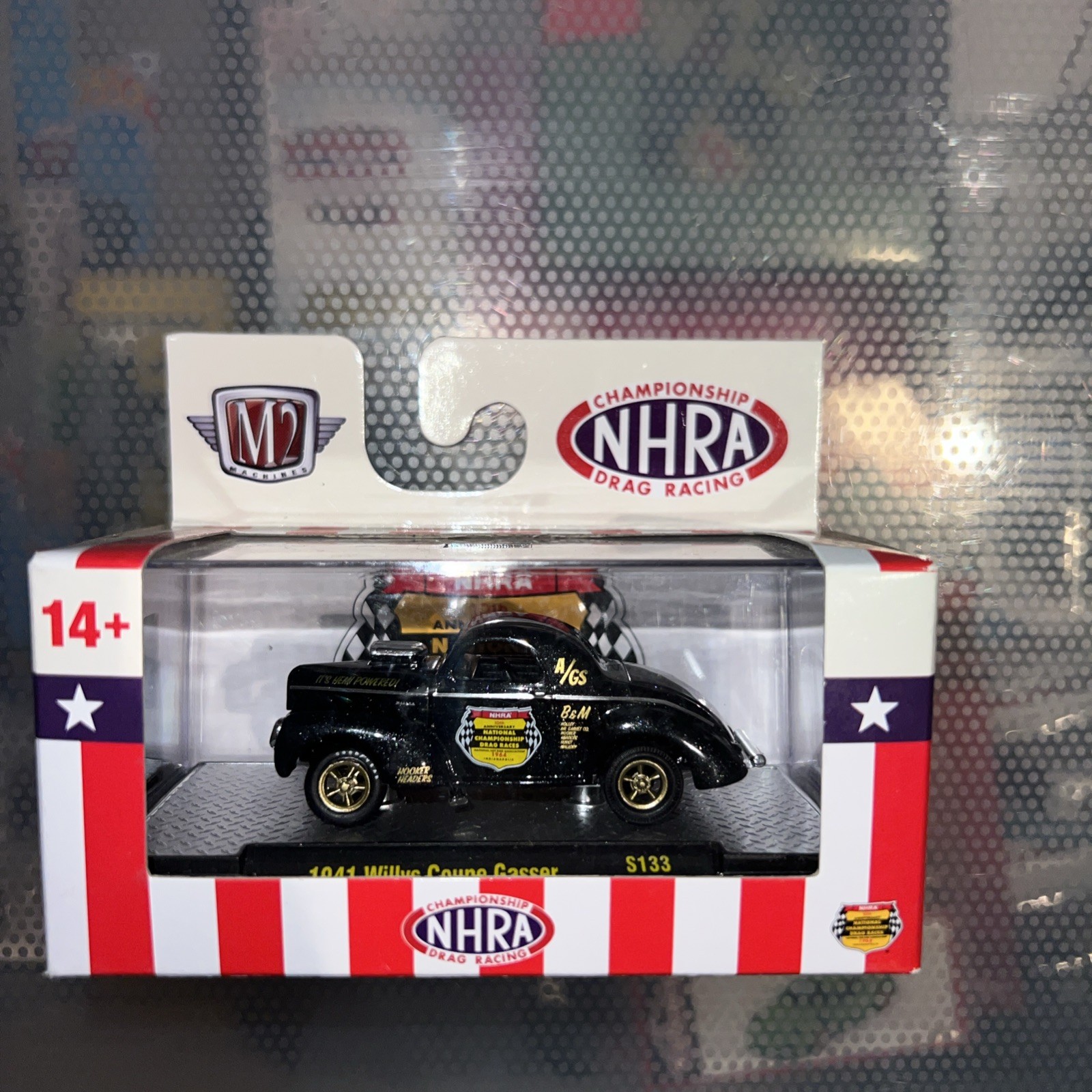 M2 Machines 1941 Willys Coupe Gasser S133 24-129 NHRA