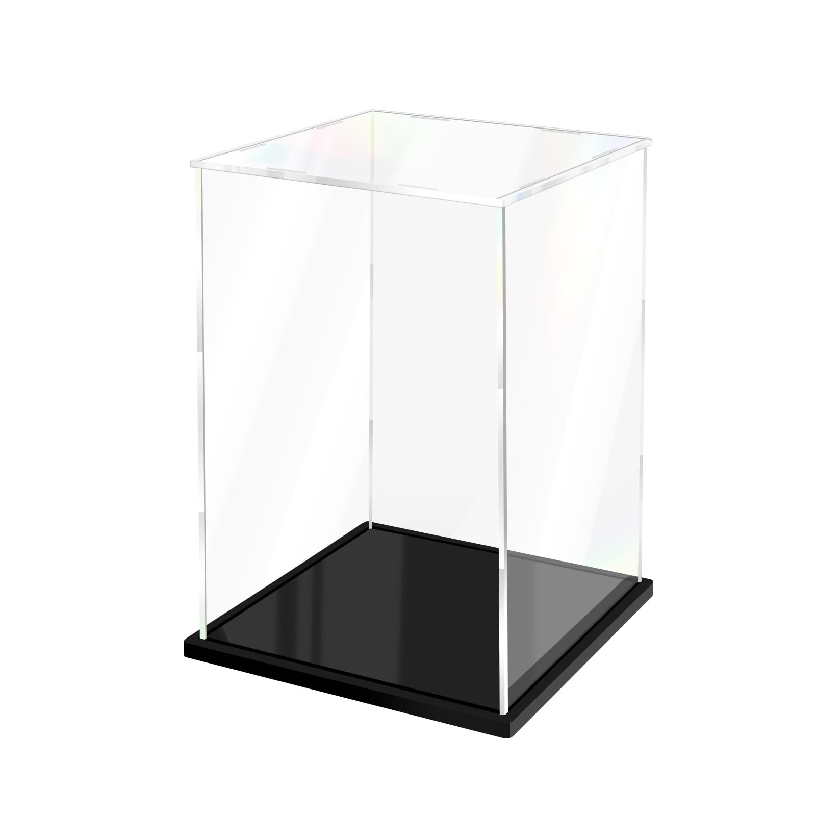 XINISS Clear Acrylic Display Case for Collectibles 8 x 8 x 12 inches, White