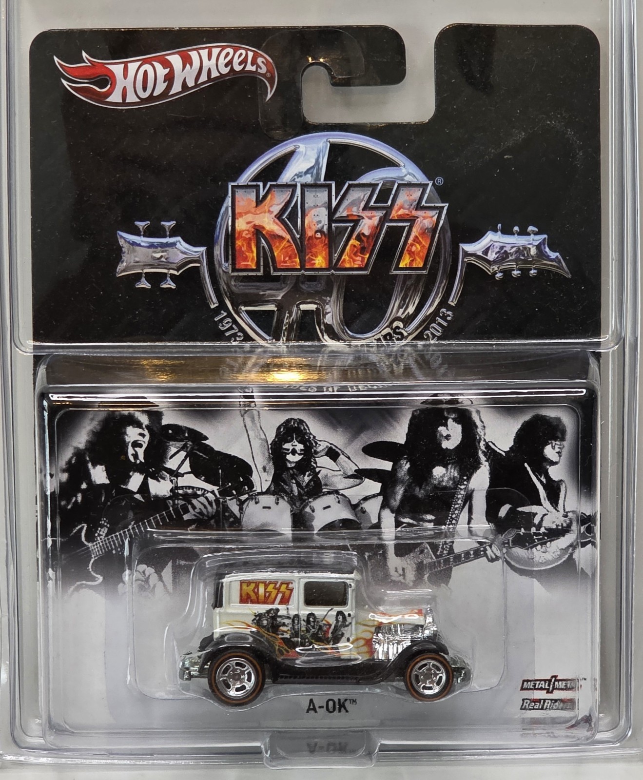 Hot Wheels Pop Culture KISS A-OK 1929 Ford 1:64 Diecast Real Riders Tires 1/64