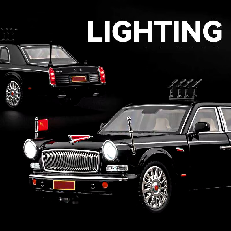 1/24 HONGQI L9 Alloy Limousine Luxy Car Model Diecasts Metal Classic Parade Vehi