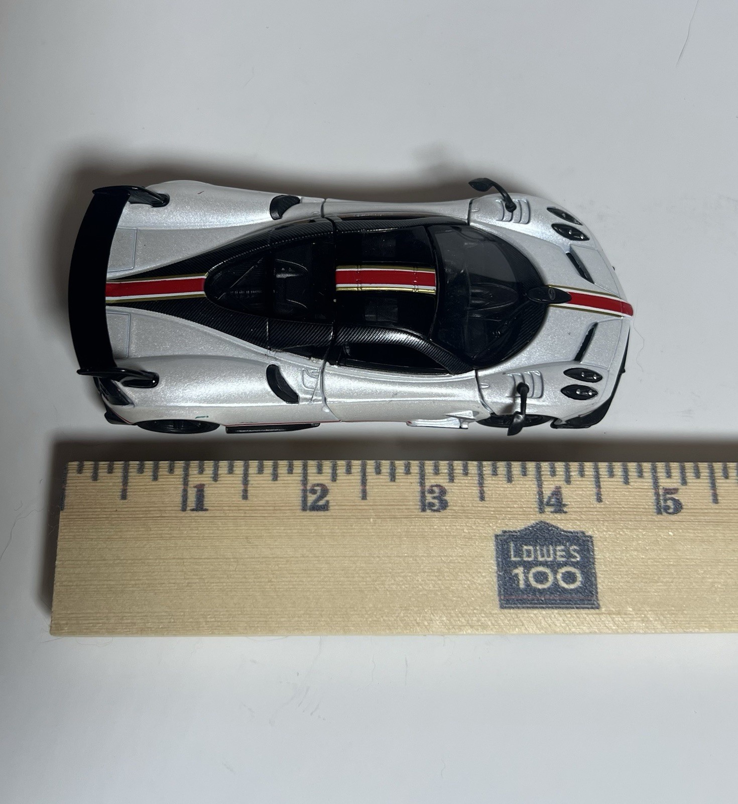 Kinsmart Pagani Huayra BC 1:38 Diecast Car Silver Black Red Opening Doors 2016