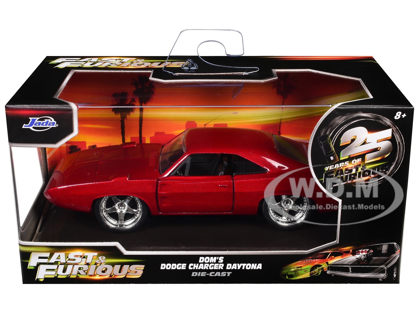 DOM’S DODGE CHARGER DAYTONA RED “FAST & FURIOUS 25 YEARS” 1/32 BY JADA 97086