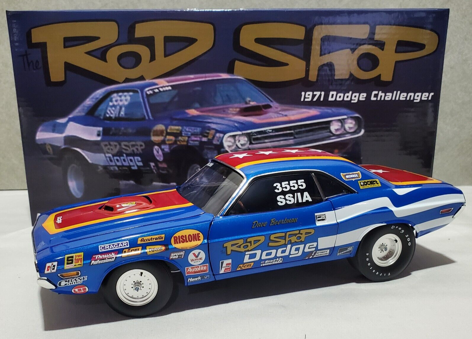 ROD SHOP 1971 CHALLENGER SUPER STOCK 1:18 #A1806028AA – 1 OF 300 by ATOMIC AUTO