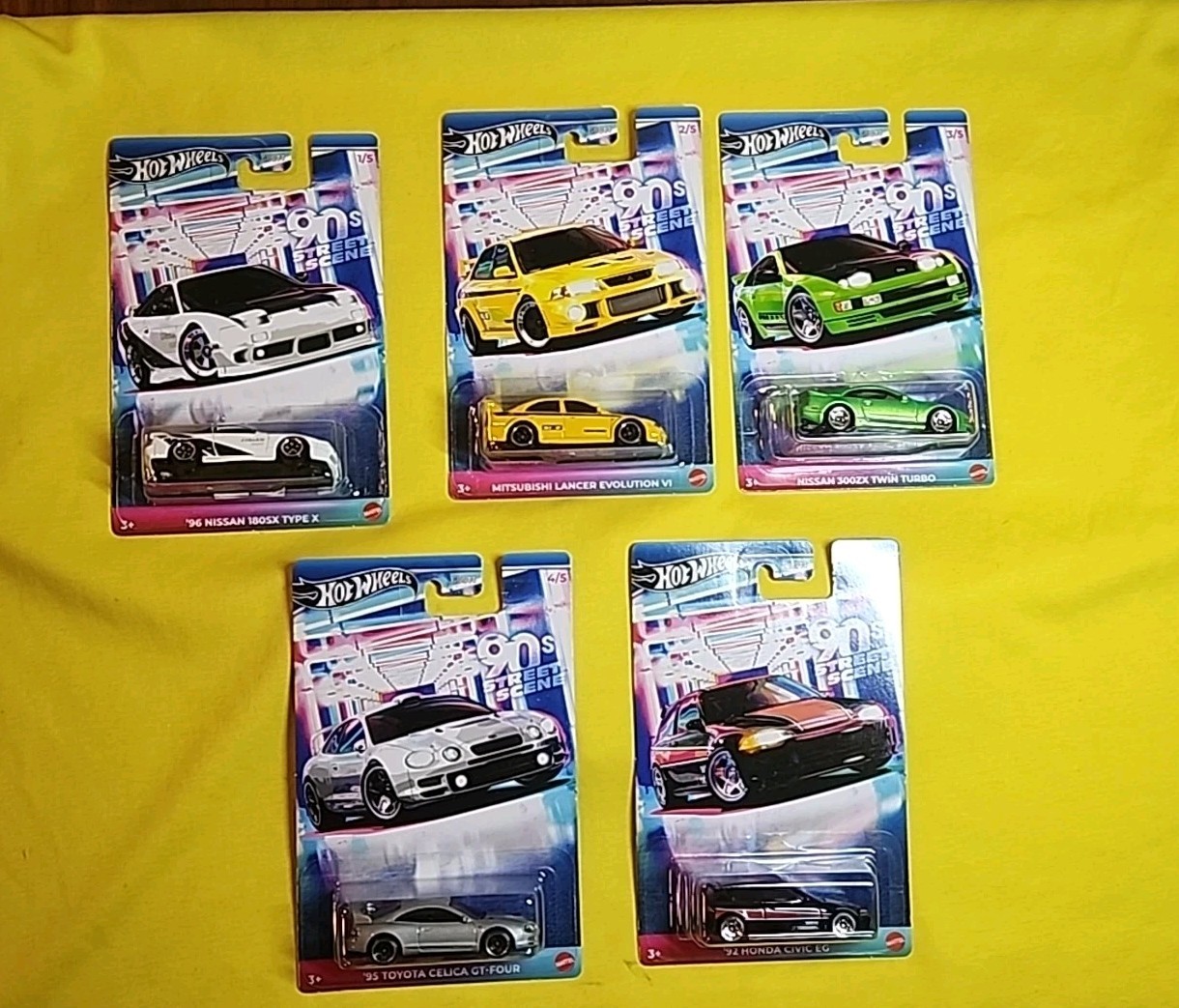 Hot Wheels 90s Street Scene 2024 Full Set 5 Cars Honda Nissan Toyota 🔥J