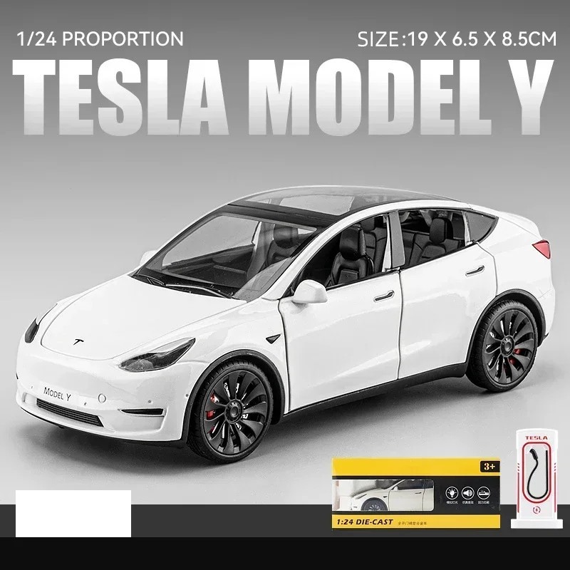 1:24 Tesla Model 3 Model Y Alloy Car Model Diecast Metal Toy Vehicles Car Model