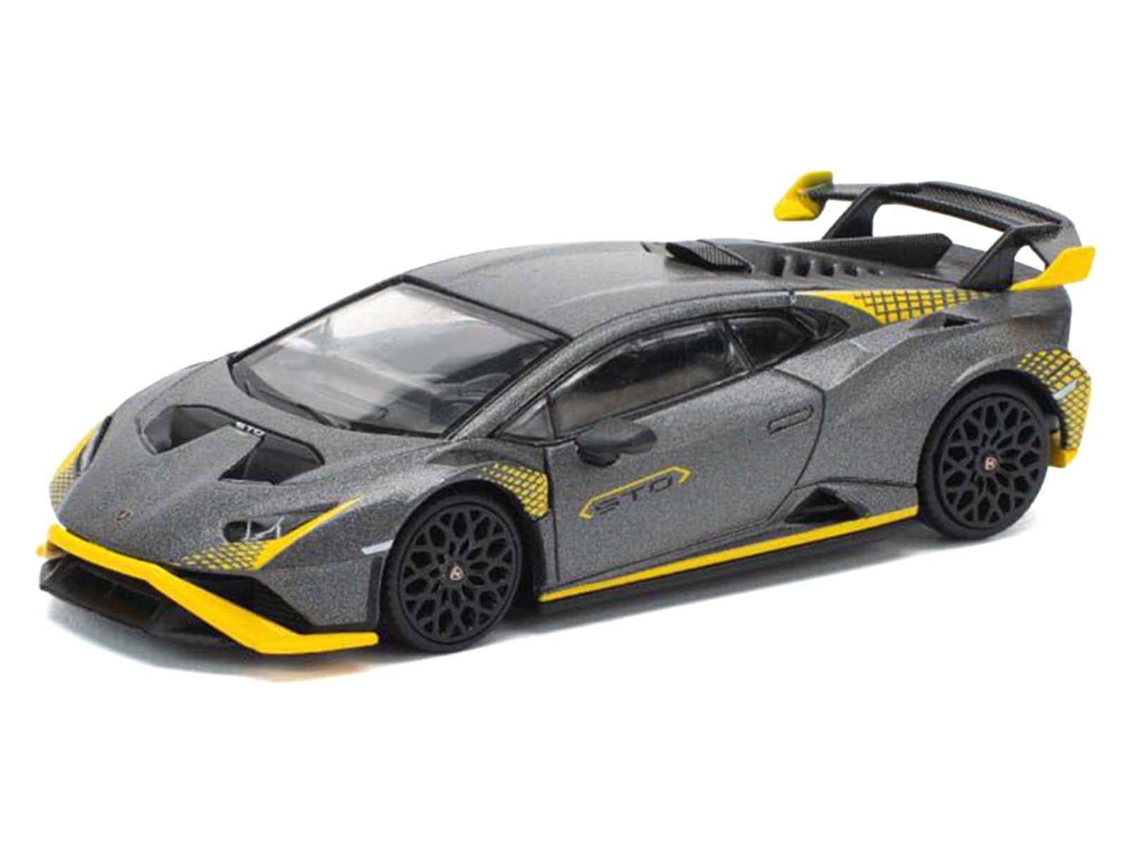 LAMBORGHINI HURACAN STO MATT GRAY 1/64 DIECAST MODEL CAR BY POP RACE PR640242