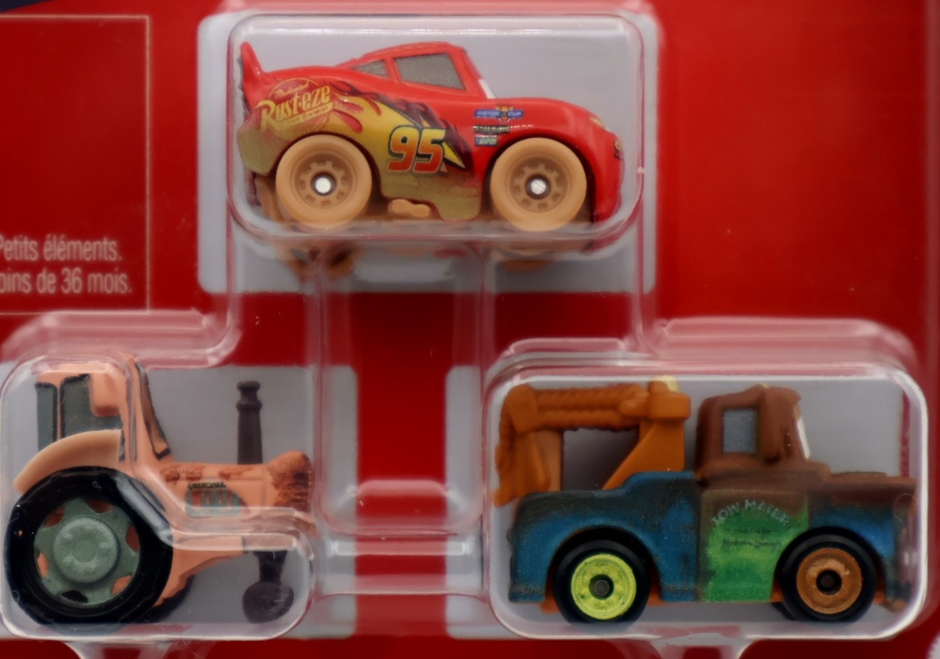 Disney Pixar Cars Mini Racers 3 pack – Tractor, Muddy McQueen, Mater