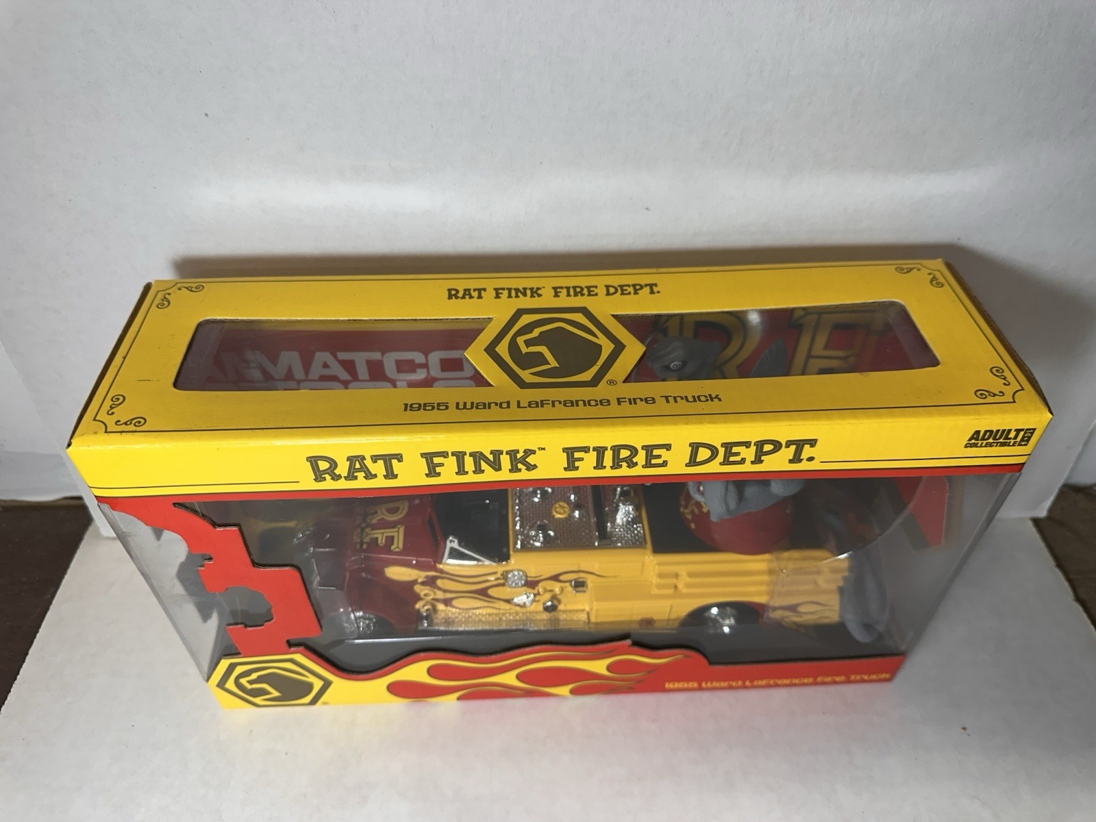 Matco Tools Rat Fink Fire Dept. 1955 Ward Lafrance Truck Ertl 10″ NEW NIB (read)