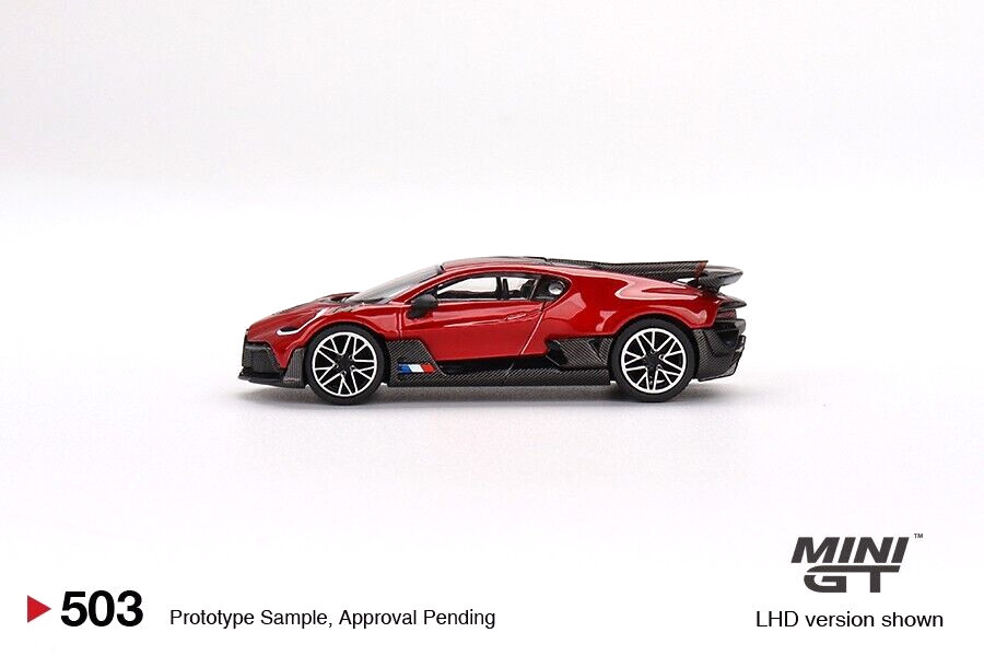 Mini GT Bugatti Divo Carbon Red Metallic Metal Diecast Car Model 1/64
