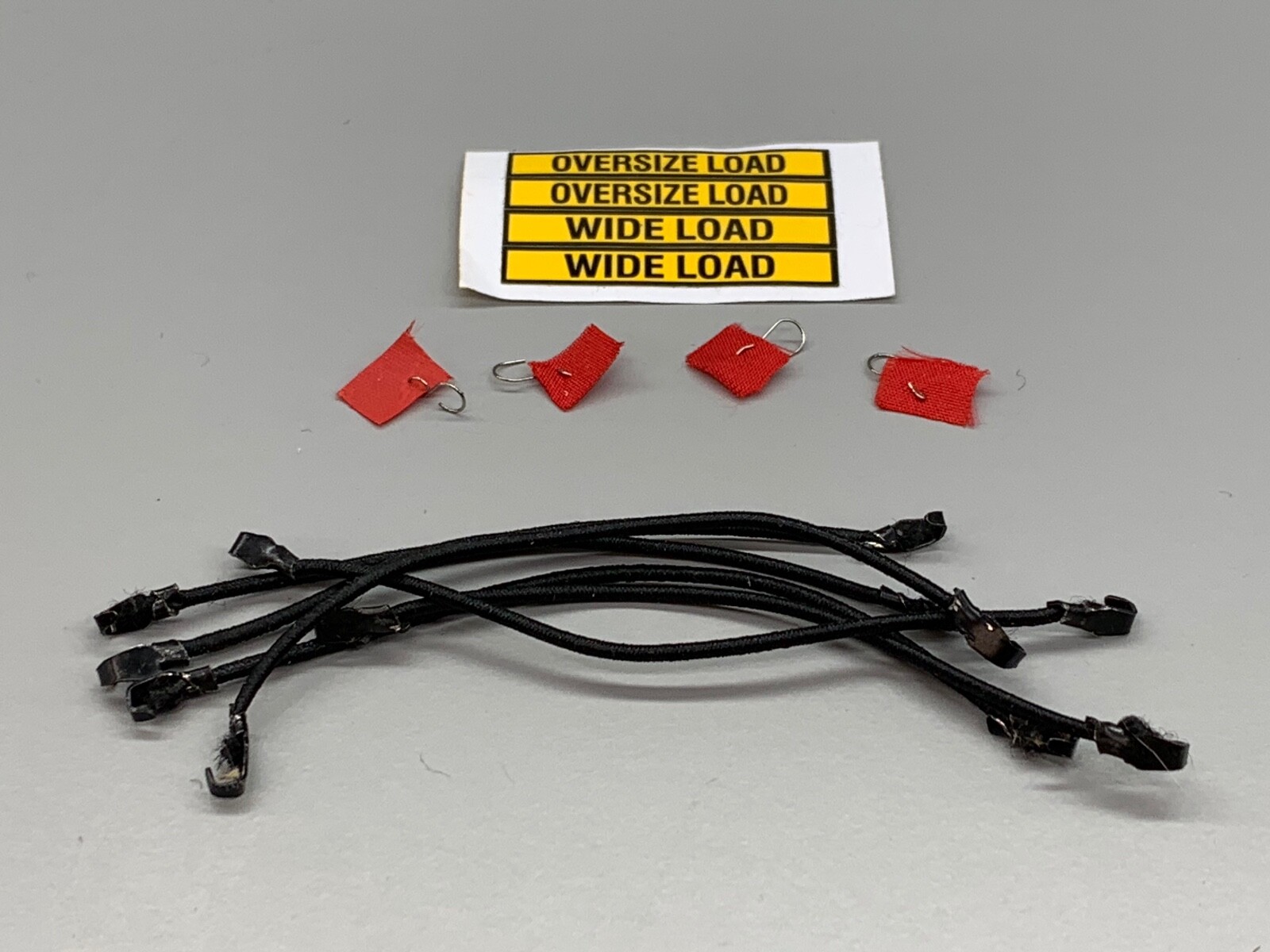 1/64 DCP HEAVY HAUL LOWBOY ACCESSORIES SET STRAPS, FLAGS & OVERSIZED LOAD DECAL