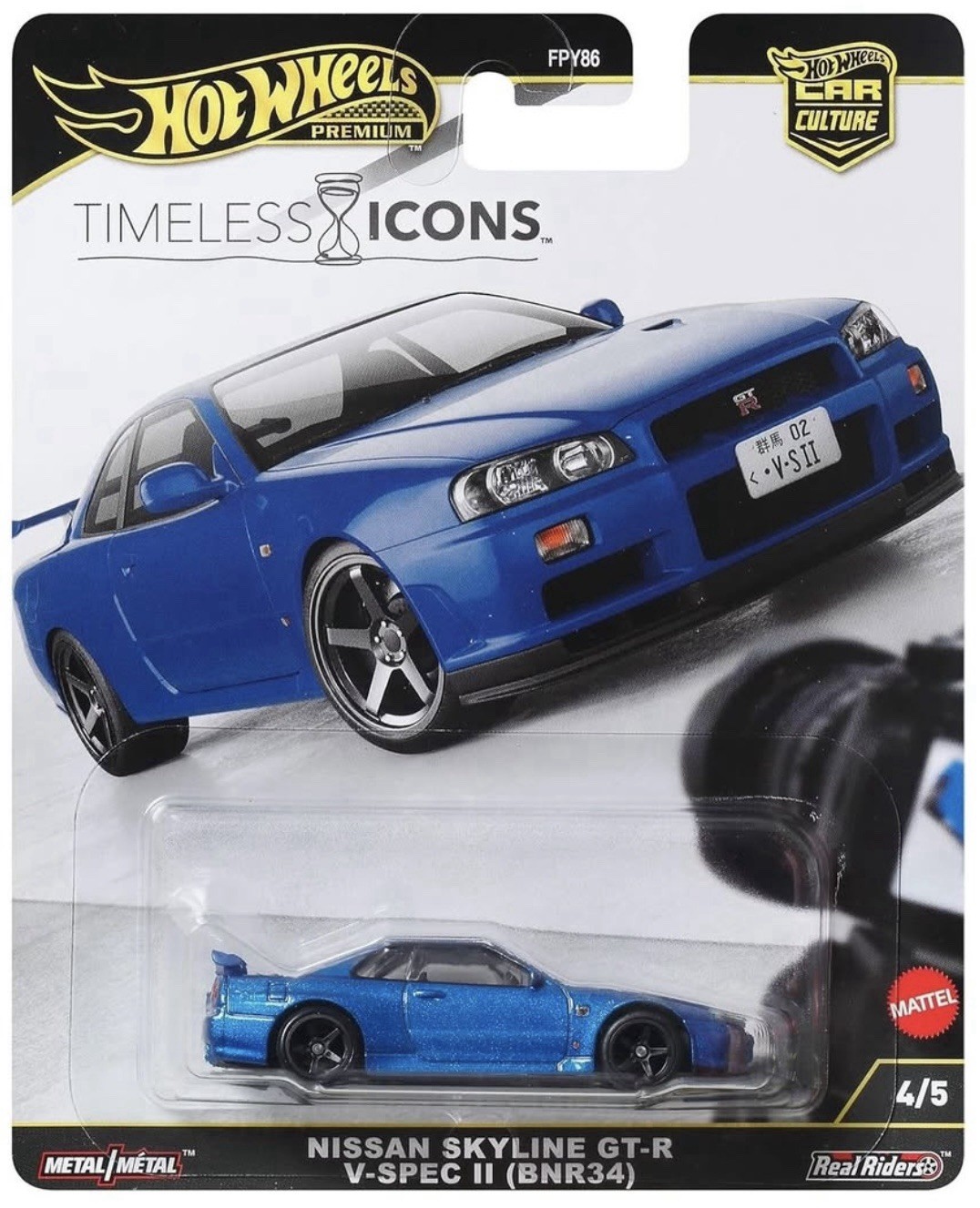 HOT WHEELS NISSAN SKYLINE GTR R34 V-SPEC II TIMELESS ICONS CAR CULTURE PREMIUM