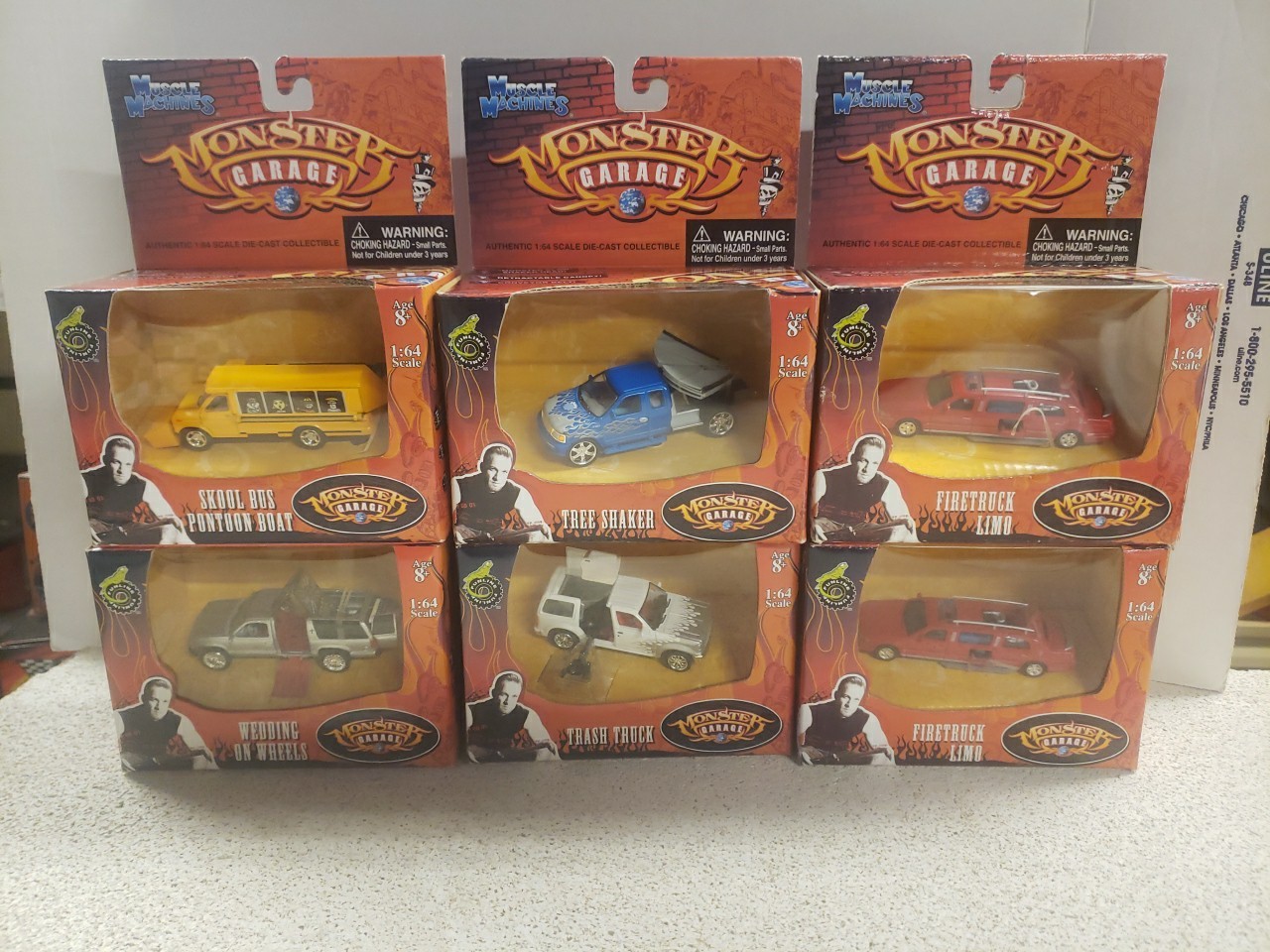Muscle Machines MONSTER GARAGE Lot of 6 x 1/64 scale diecast NIB (5 Different)