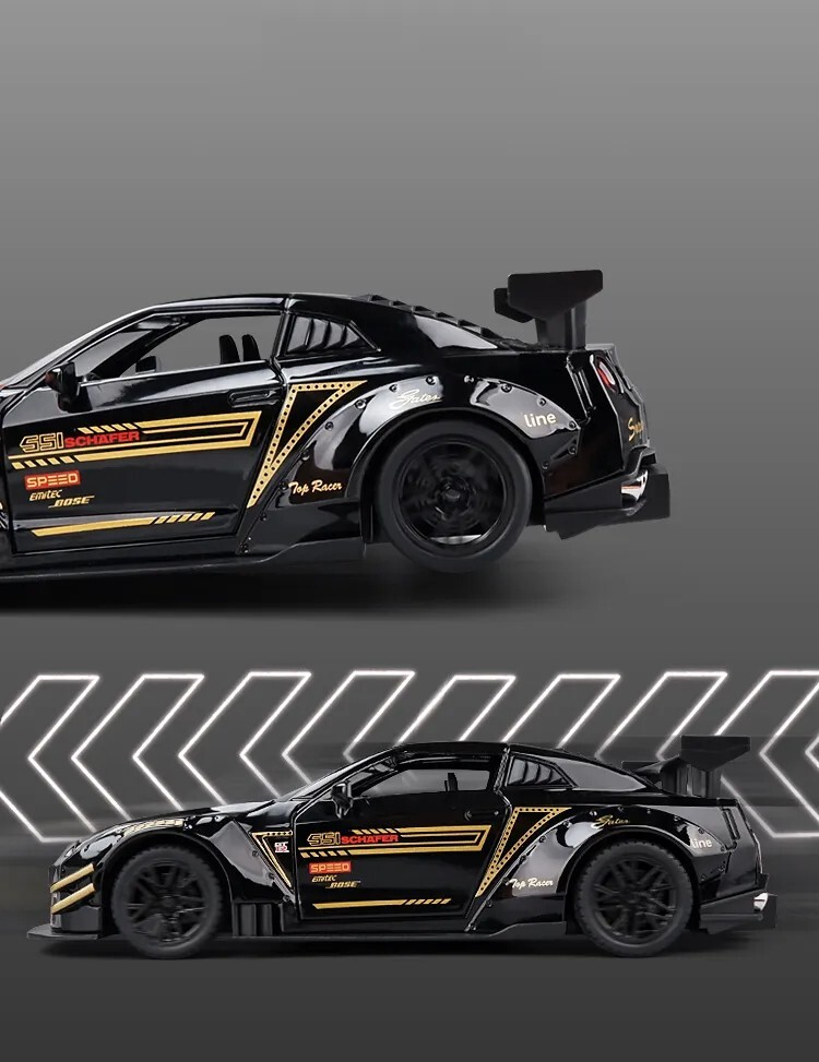 1:32 Nissan Skyline Ares GTR R35 Diecast Toy Vehicle Light Car Free Shipping New
