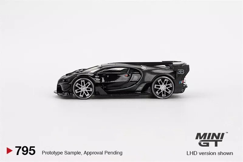 MINI GT BUGATTI VISION GRAN TURISMO 1:64 DIECAST MODEL CAR BLACK MGT00795-P12