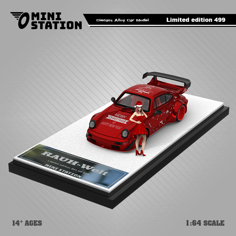 Mini Station 1:64 T1/RWB 964/992 GT3 SUP 2024 Christmas Model Car