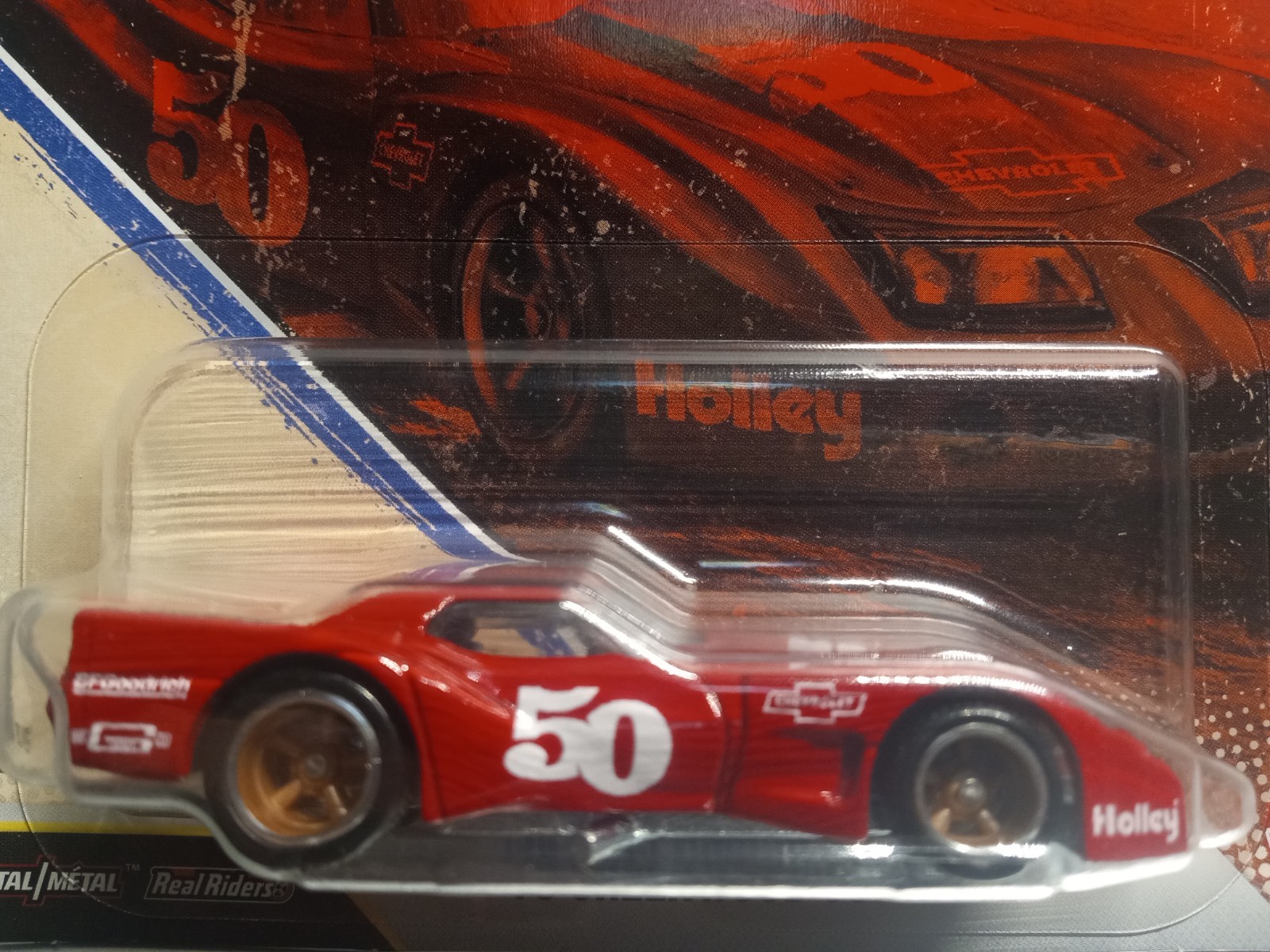 Hot Wheels Premium Vintage Racing ’76 Greenwood Corvette Real Riders Red Diecast