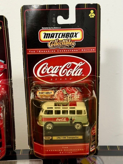 Coca-Cola Matchbox Diecast Collector Lot – VW Bus, Jaguar + 3 Trucks Bundle