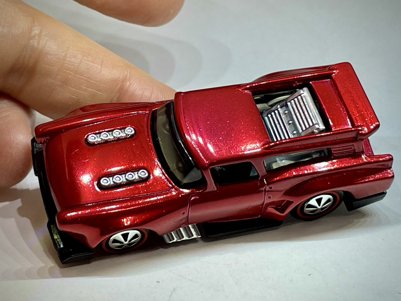 Only 1 🤩 Hot Wheels Custom Made Redline 🍭 Apple 🍎 Red Spectraflame Diecast