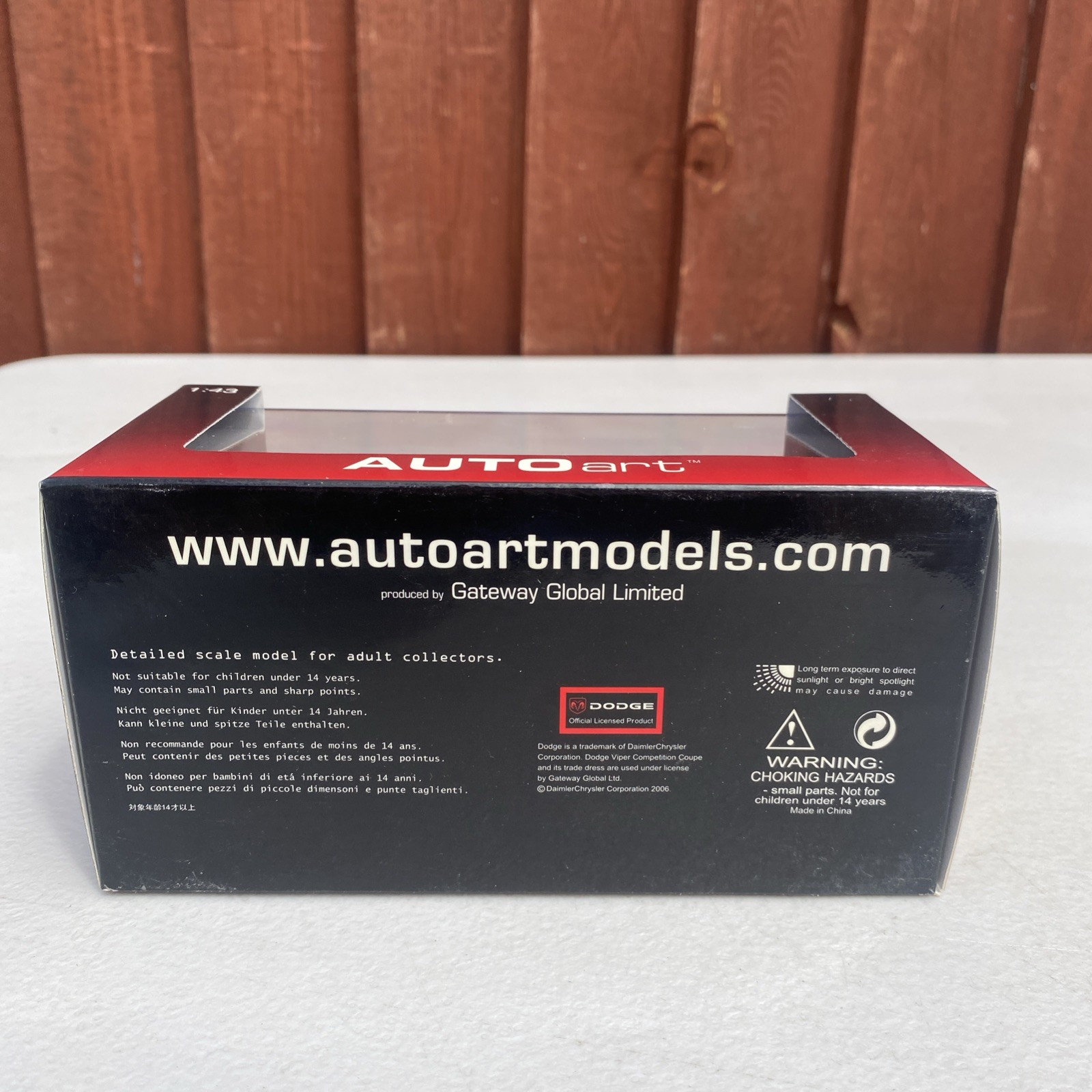 AUTOArt Dodge Viper Competition Coupe 1:43 Scale Black Ref 60421 New Boxed