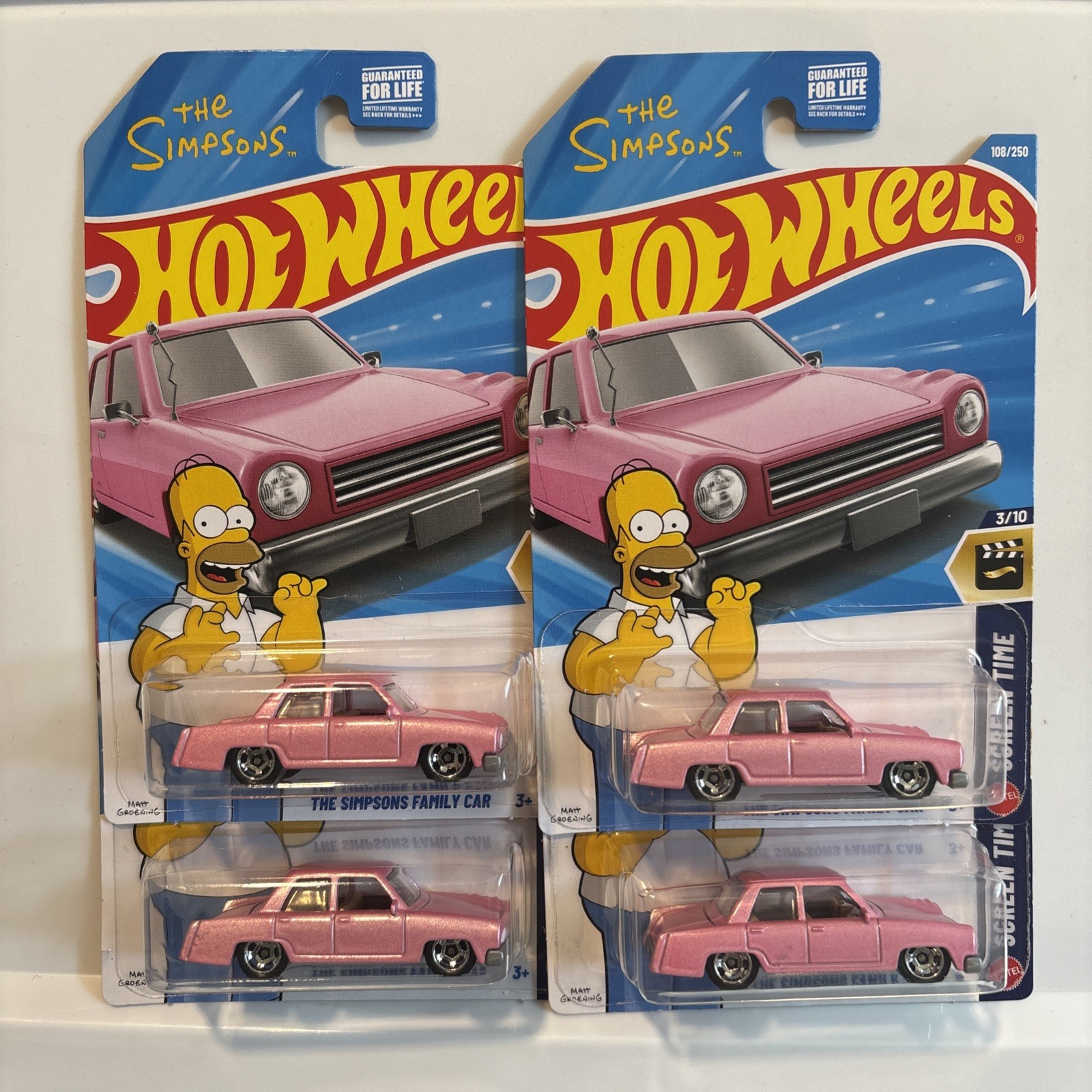 4 x 2026 Hot Wheels The Simpsons Family Car. New.