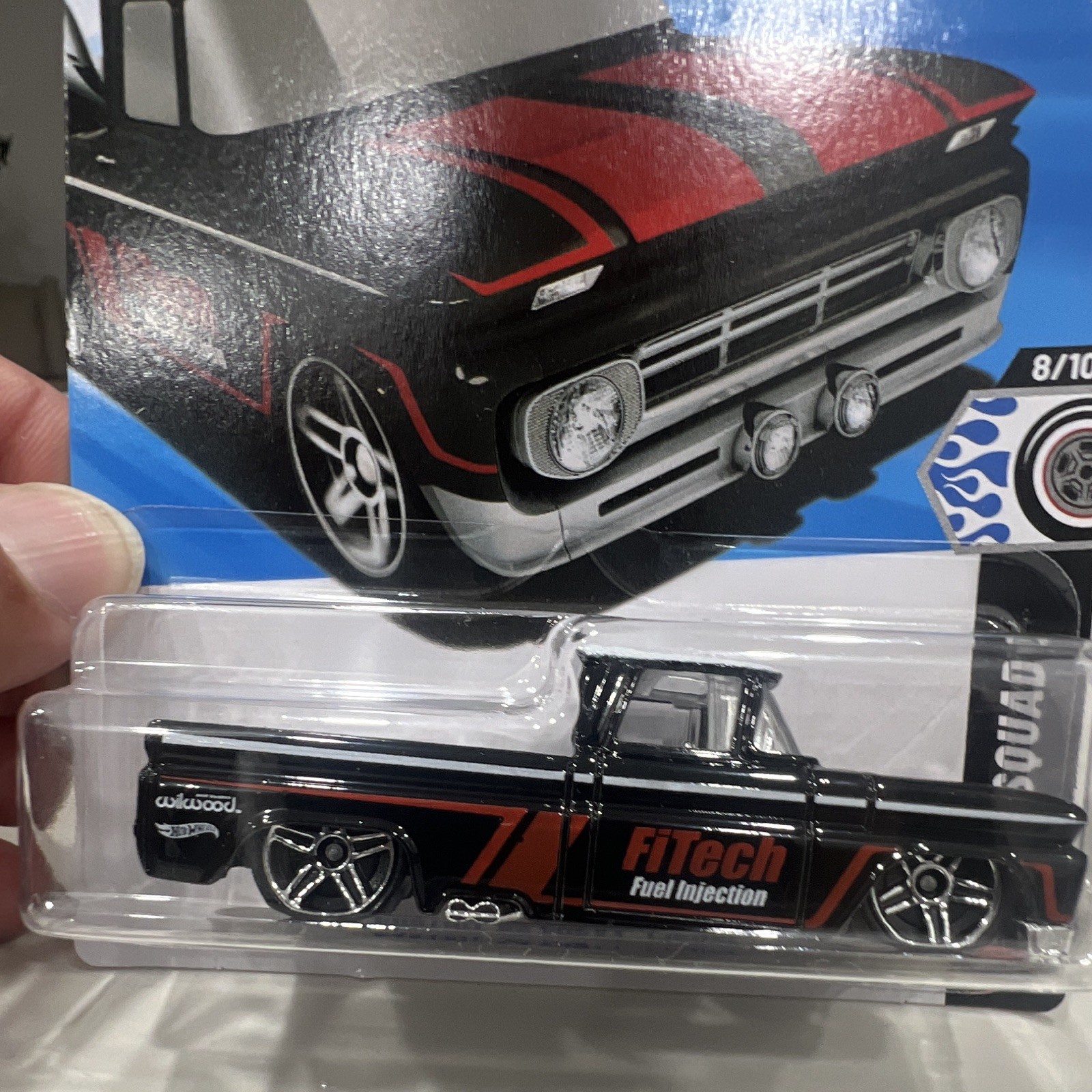 Hot Wheels Rod Squad Custom ’62 Chevy Pickup 1:64 Diecast Black/Red Unopened