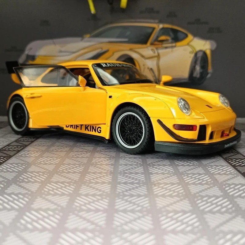 1:22 Porsche RWB 993 Targa 911 Diecast Model Car – Sound Light Pull-Back Toy