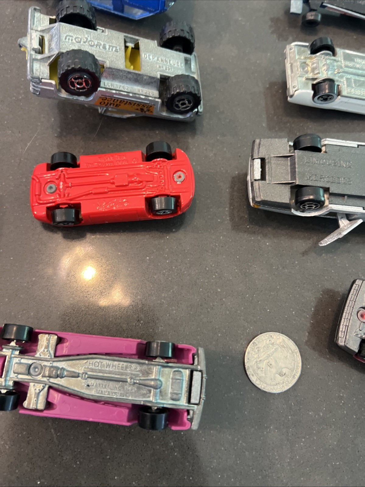Lot Of 24 Diecast & Plastic Vintage Cars Trucks Mixed Brands See Description