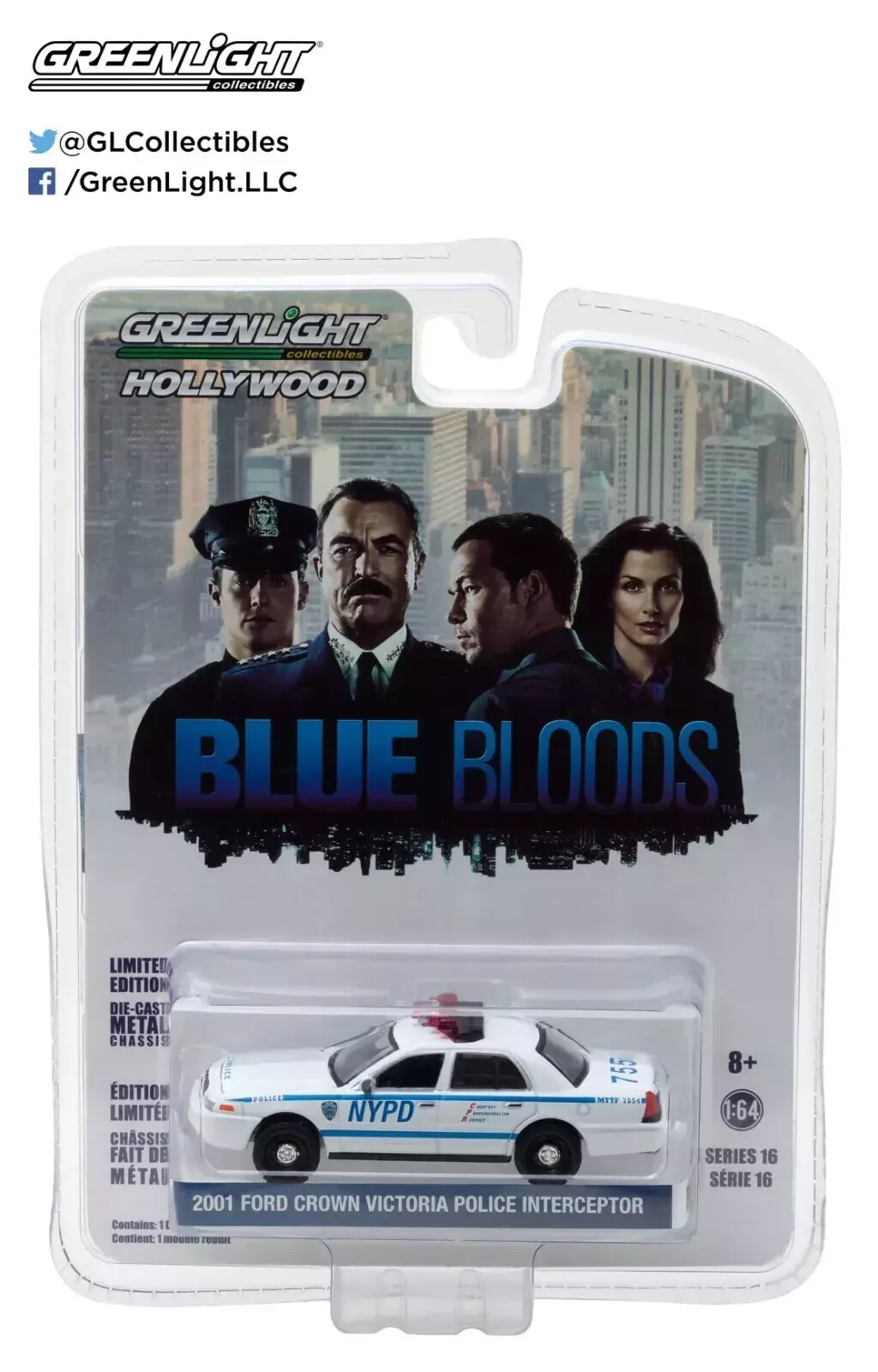Greenlight 44760-D Blue Bloods 2001 Ford Crown Victoria Police Interceptor NYPD
