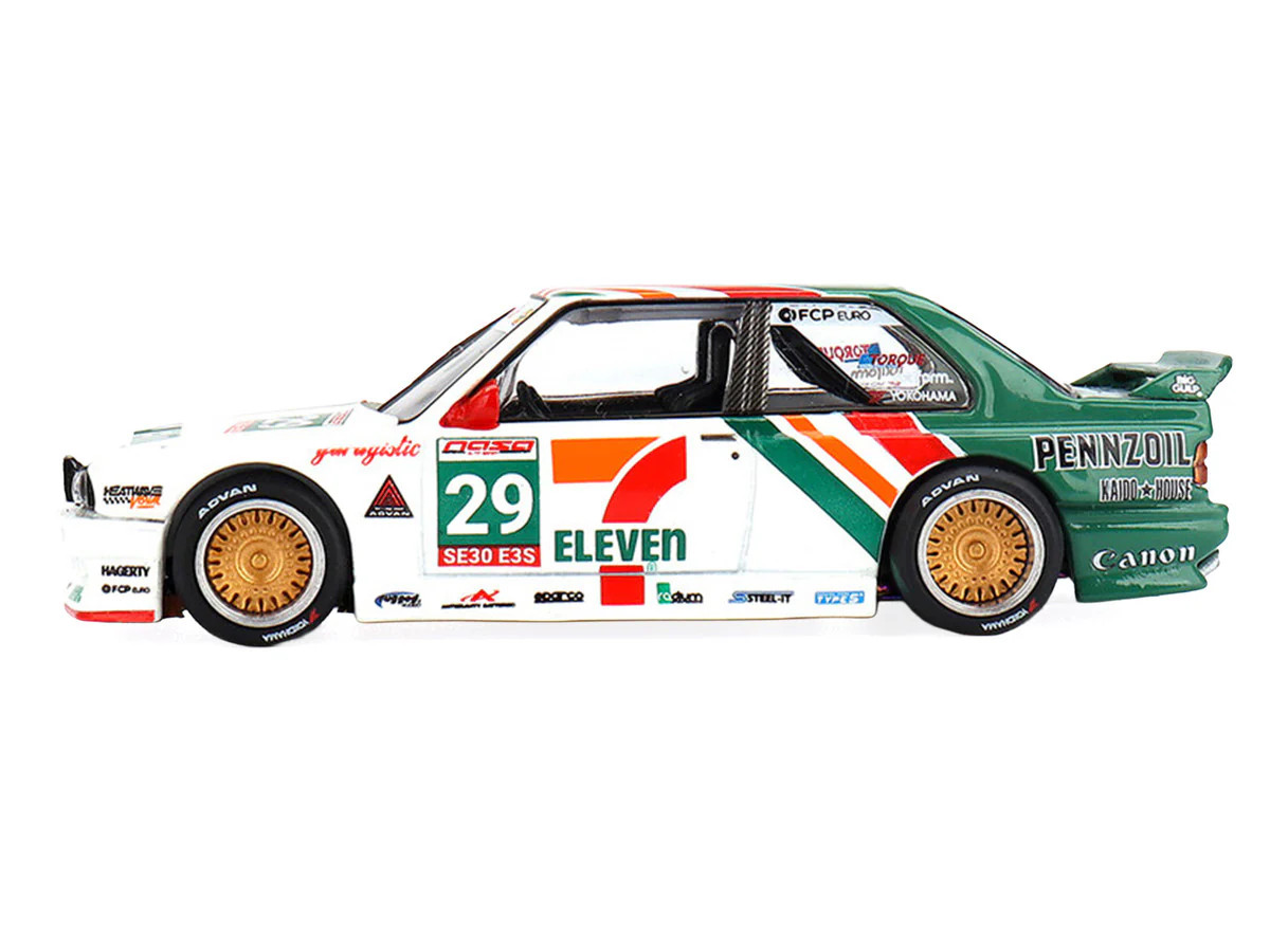 BMW M3 “Kaido Works Larry Chen V1” #29 “7-Eleven” White and Green with Graphics