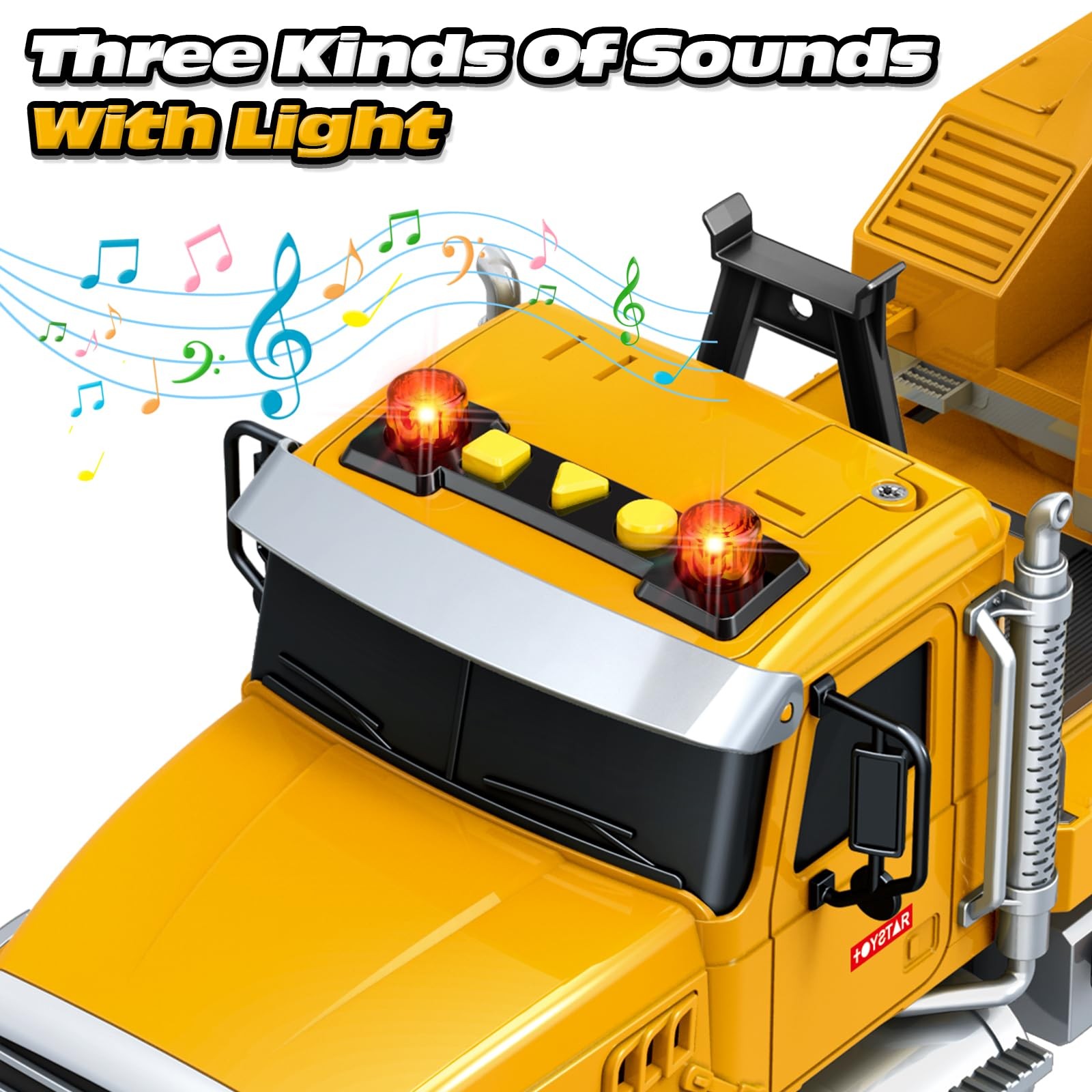 Kids Toys for 3 4 5 6 7 8 Years Old Boys, 15″ Crane Truck Toy with Lights, So…