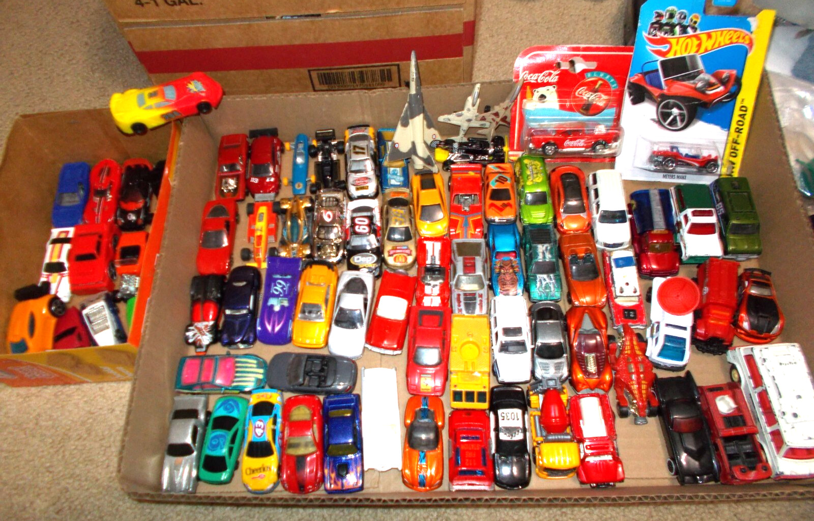 75 + LOT of 1:64 DIE-CAST & PLASTIC *HOT-WHEELS* and ETC. WHAT YOU SEE YOU GET